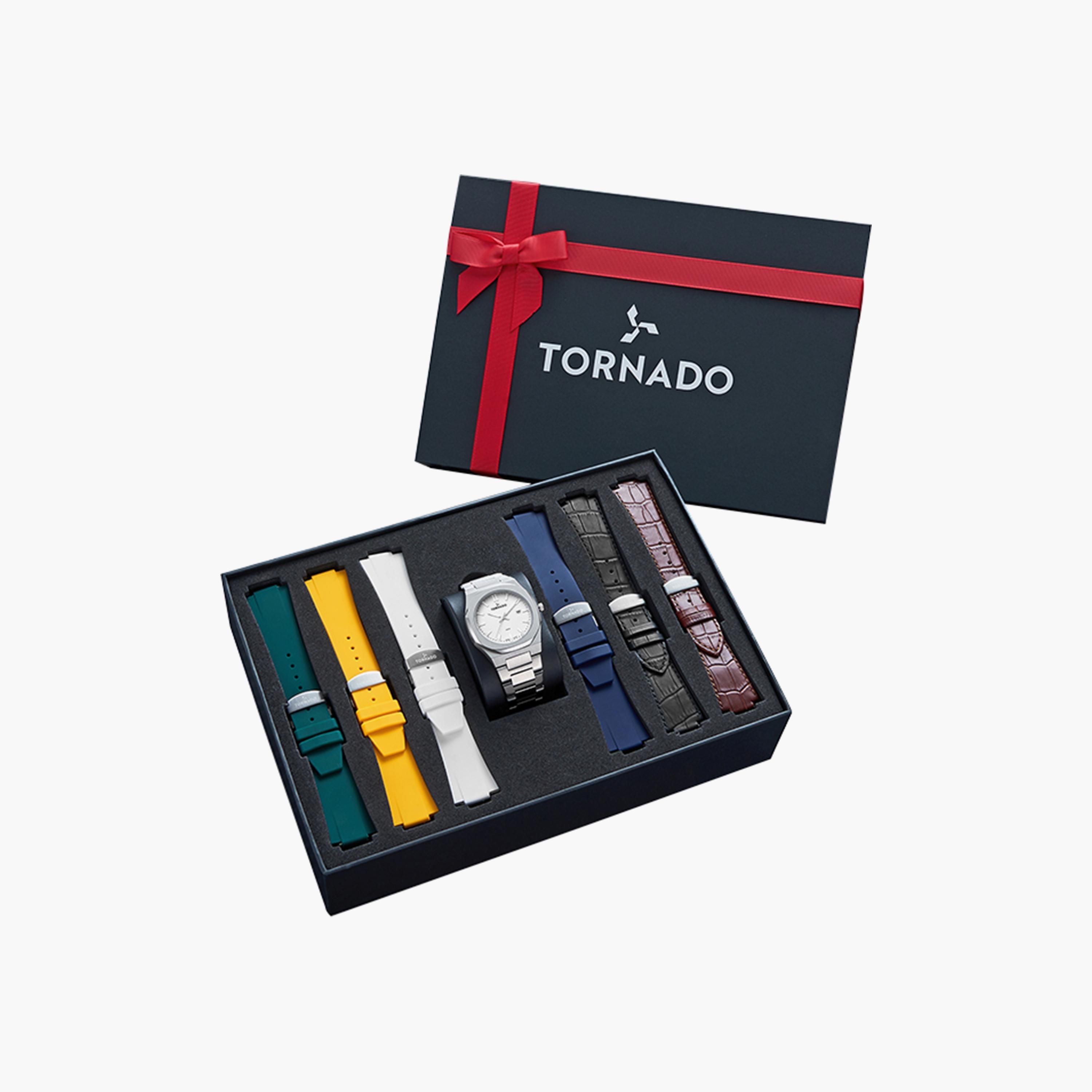 ساعة تورنادو للرجال من الستانلس ستيل باللون الفضي مع سوار إضافي | T23006C-SBSW-S-men-watchesandjewellery-watches-image-6
