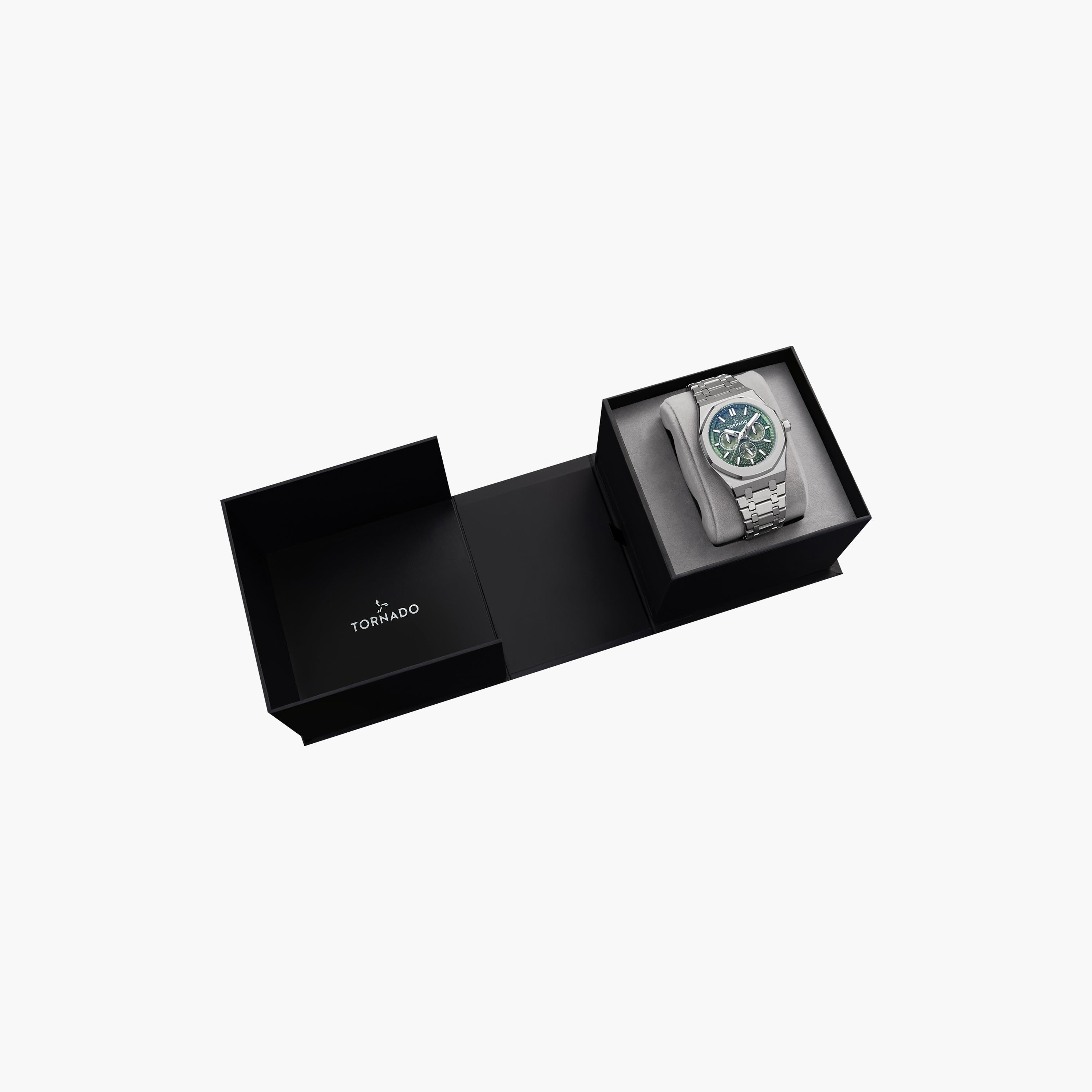 ساعة تورنادو للرجال فضية متعددة الوظائف بسوار ستانلس ستيل | T23104-SBSH-men-watchesandjewellery-watches-image-4