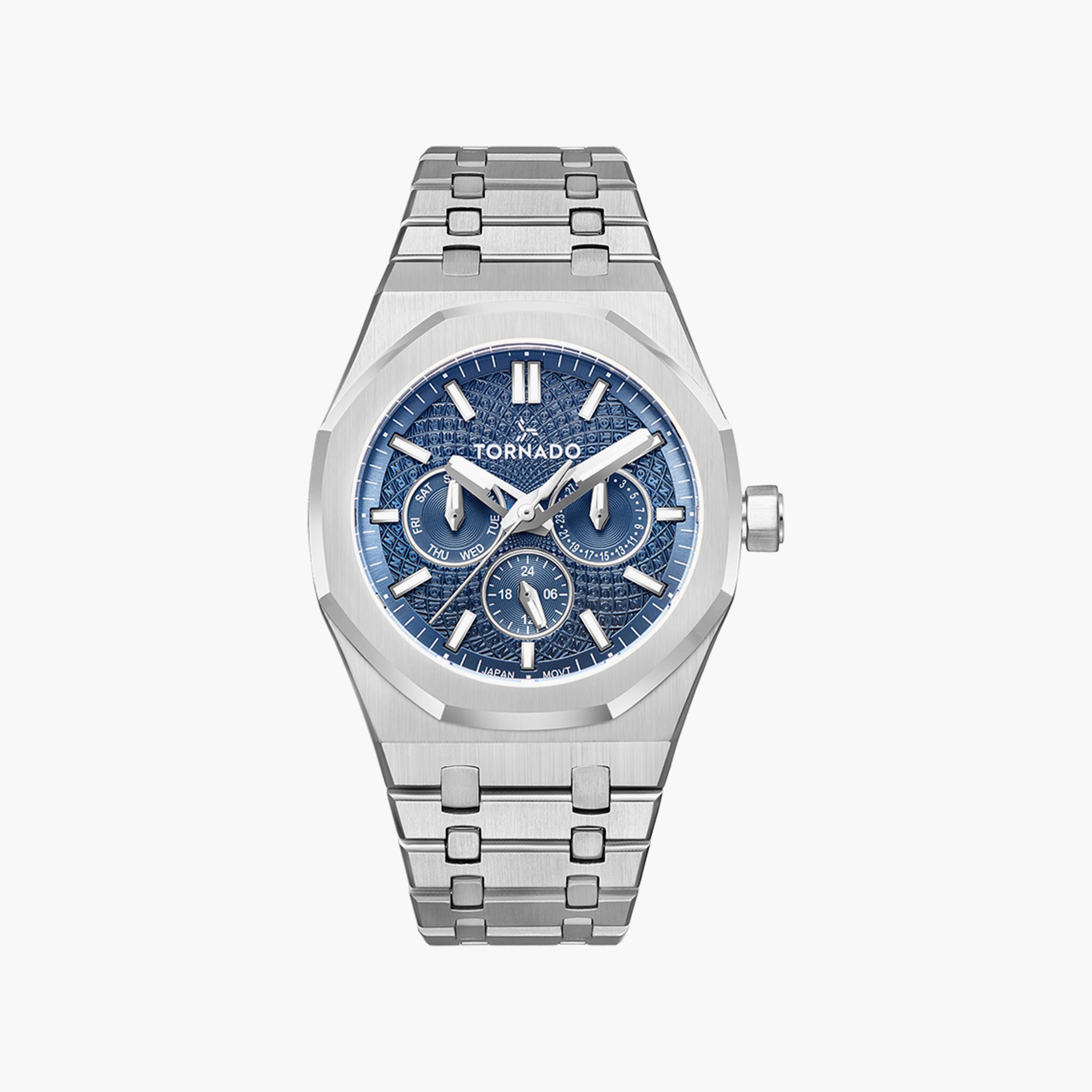 Tornado Men's Silver Multi-Function Stainless Steel Strap Watch | T23104-SBSL-men-watchesandjewellery-watches-image-1