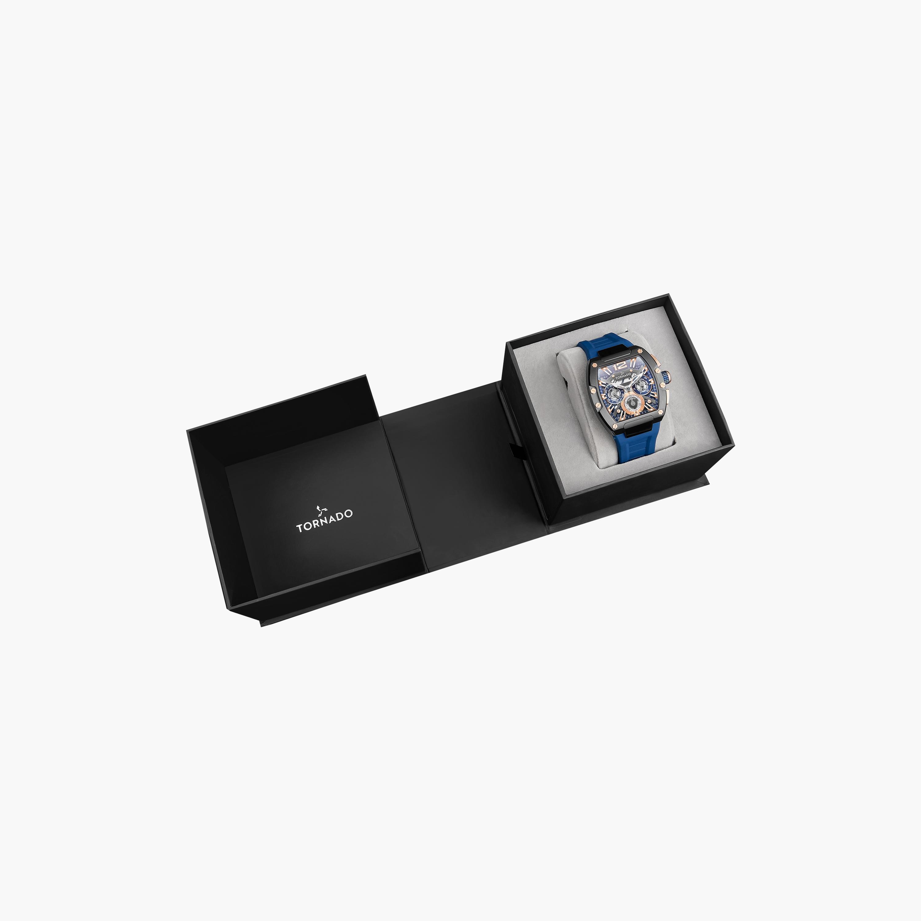ساعة تورنادو للرجال زرقاء أوتوماتيكية بسوار سيليكون | T23105-BSNNK-men-watchesandjewellery-watches-image-4
