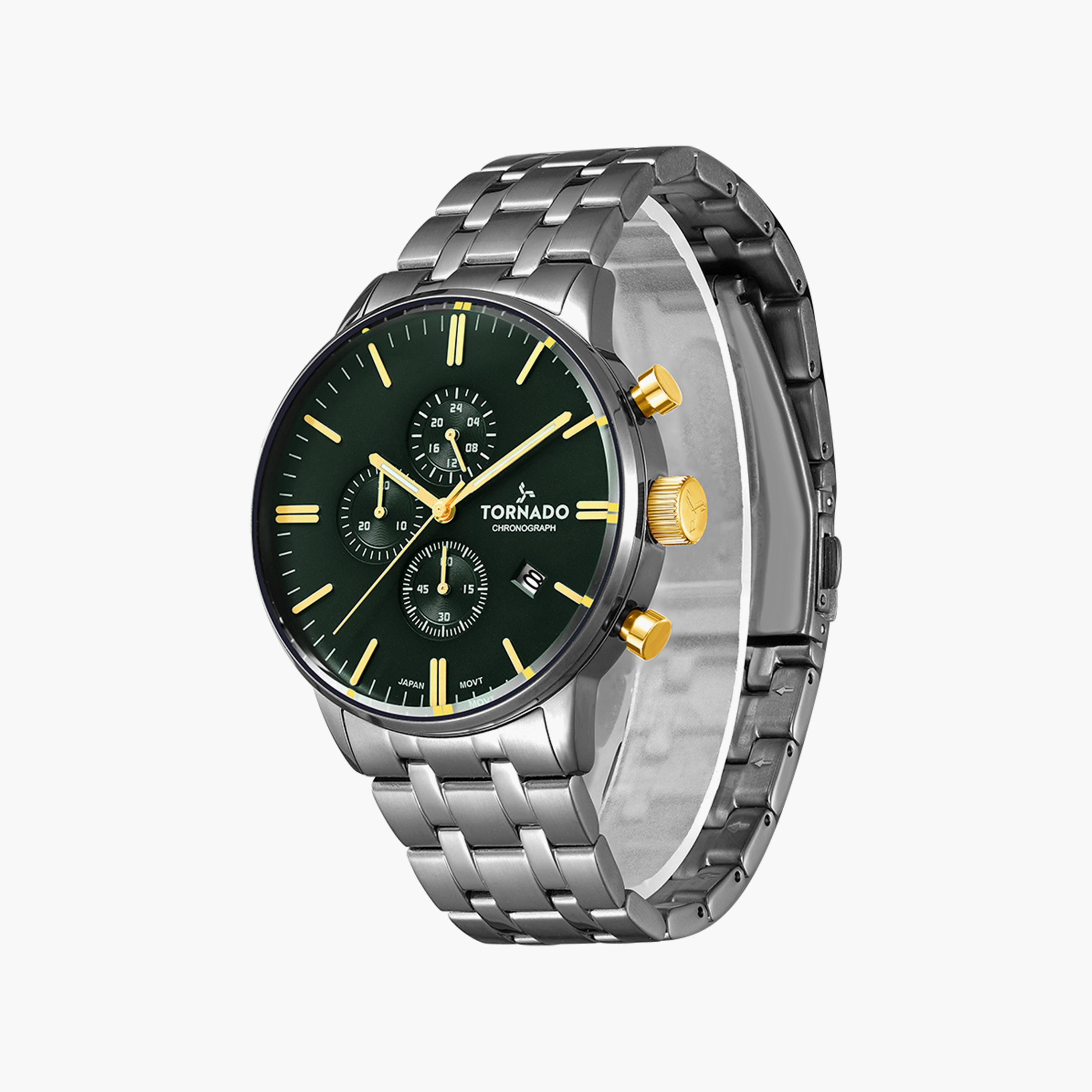 ساعة تورنادو للرجال كرونوغراف فضي وبسوار ستانلس ستيل | T6102-SBSH-men-watchesandjewellery-watches-image-2
