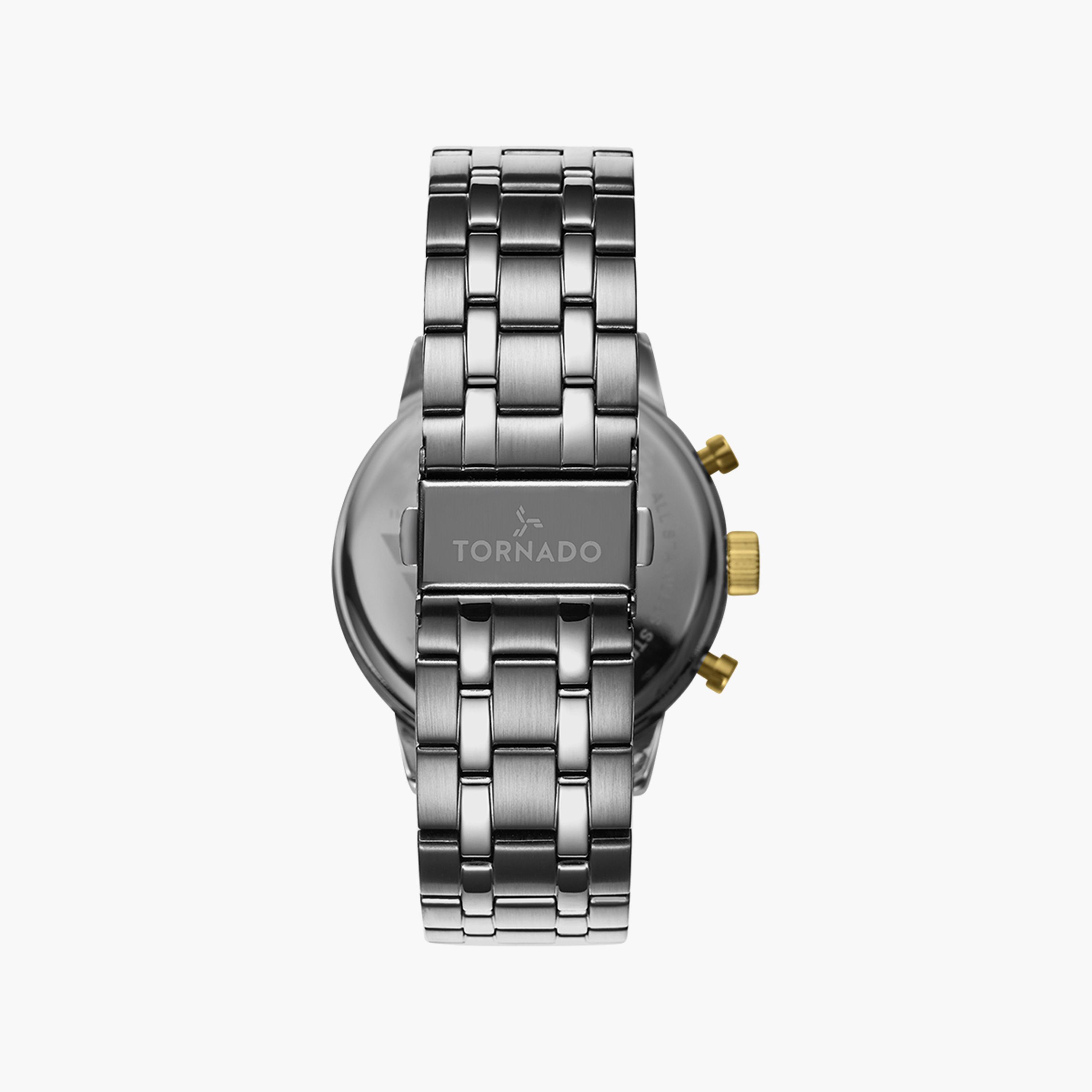 ساعة تورنادو للرجال كرونوغراف فضي وبسوار ستانلس ستيل | T6102-SBSH-men-watchesandjewellery-watches-image-3