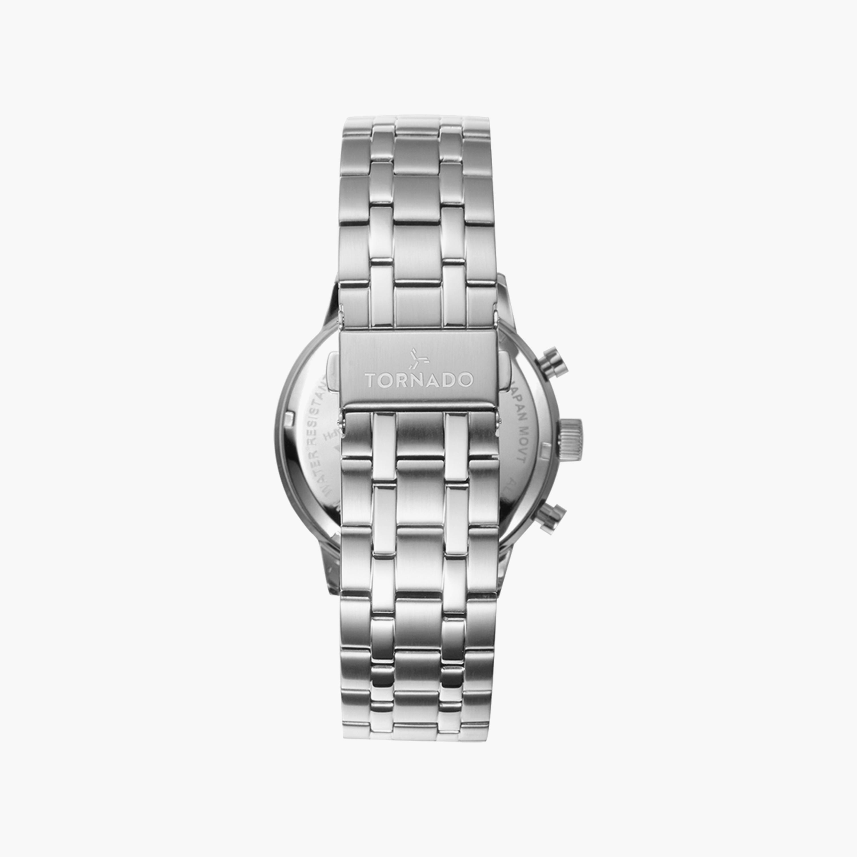 Tornado Men's Silver Chronograph Stainless Steel Strap Watch | T6102-SBSL | 43 MM-men-watchesandjewellery-watches-image-3