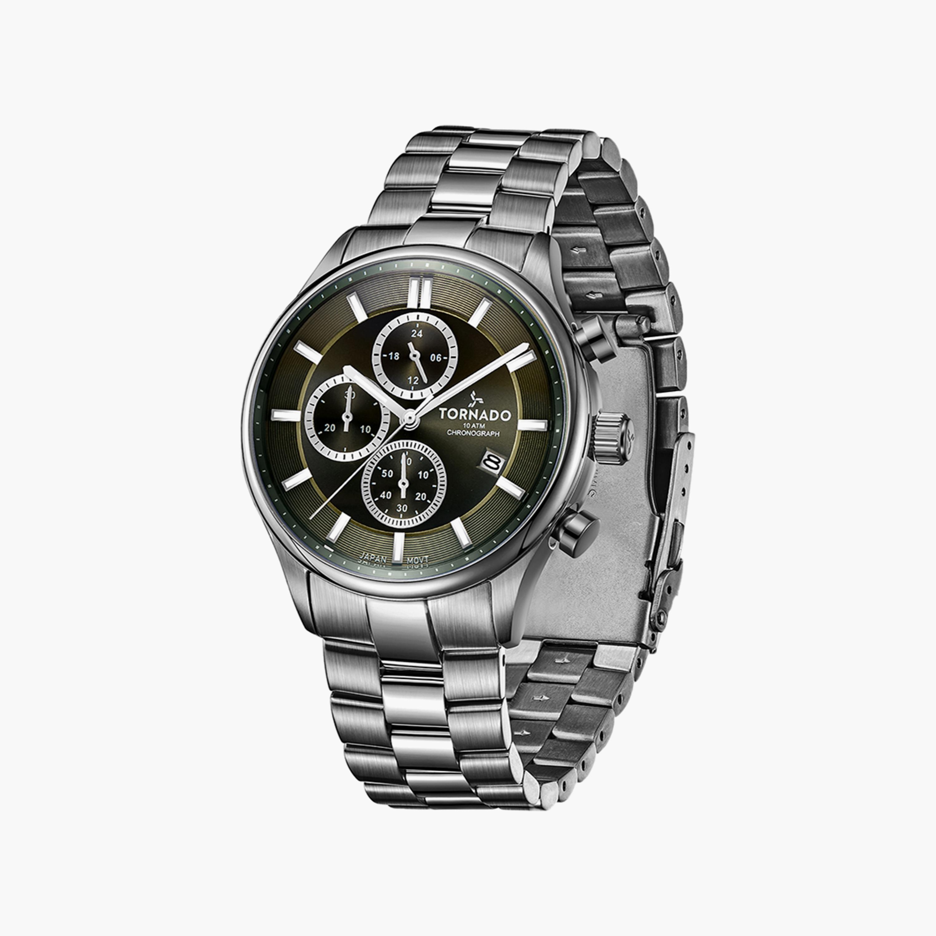 ساعة تورنادو للرجال كرونوغراف معدني وبسوار ستانلس ستيل | T6106B-XBXH-men-watchesandjewellery-watches-image-2