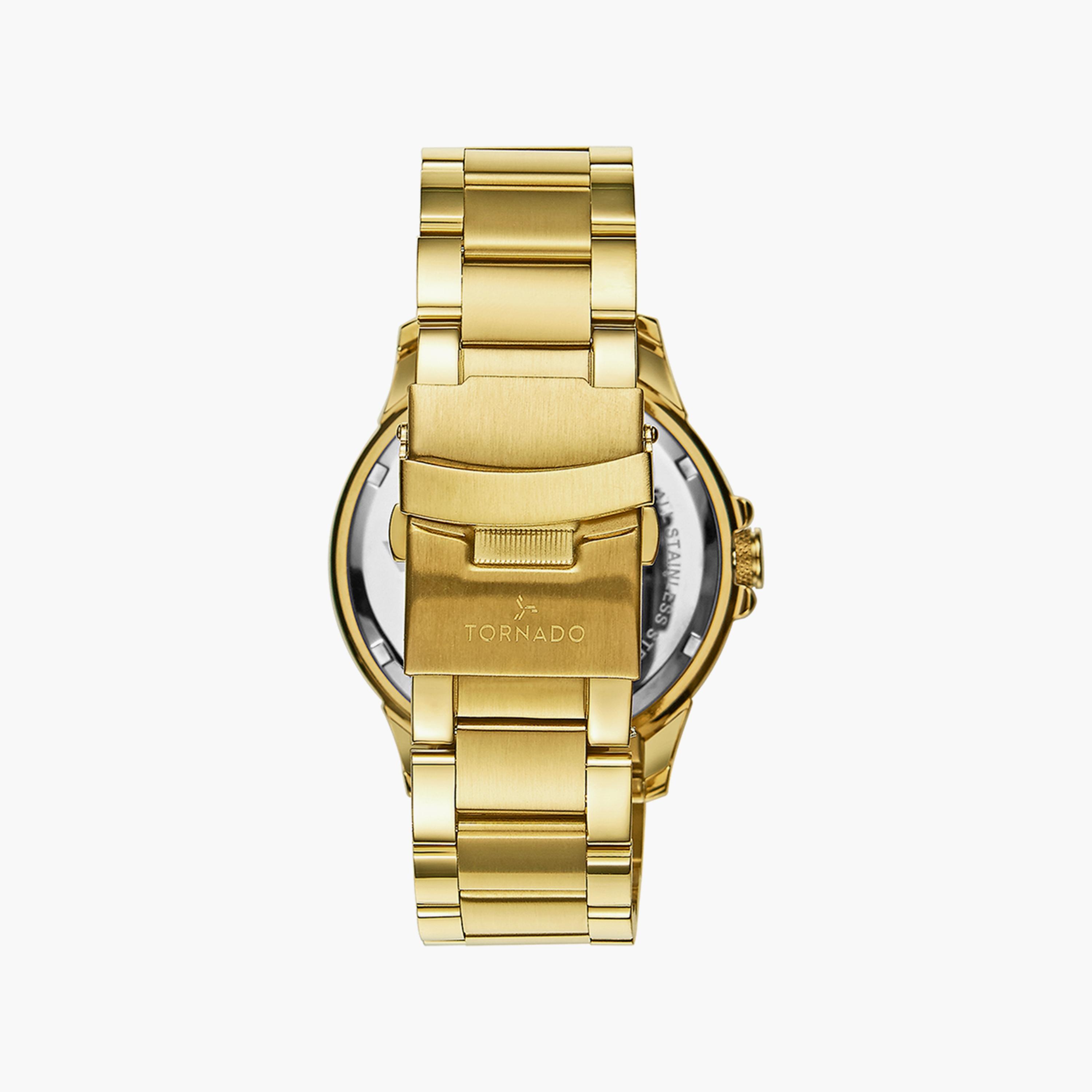 ساعة تورنادو للرجال ذهبية متعددة الوظائف بسوار ستانلس ستيل | T6107-GBGC-men-watchesandjewellery-watches-image-3