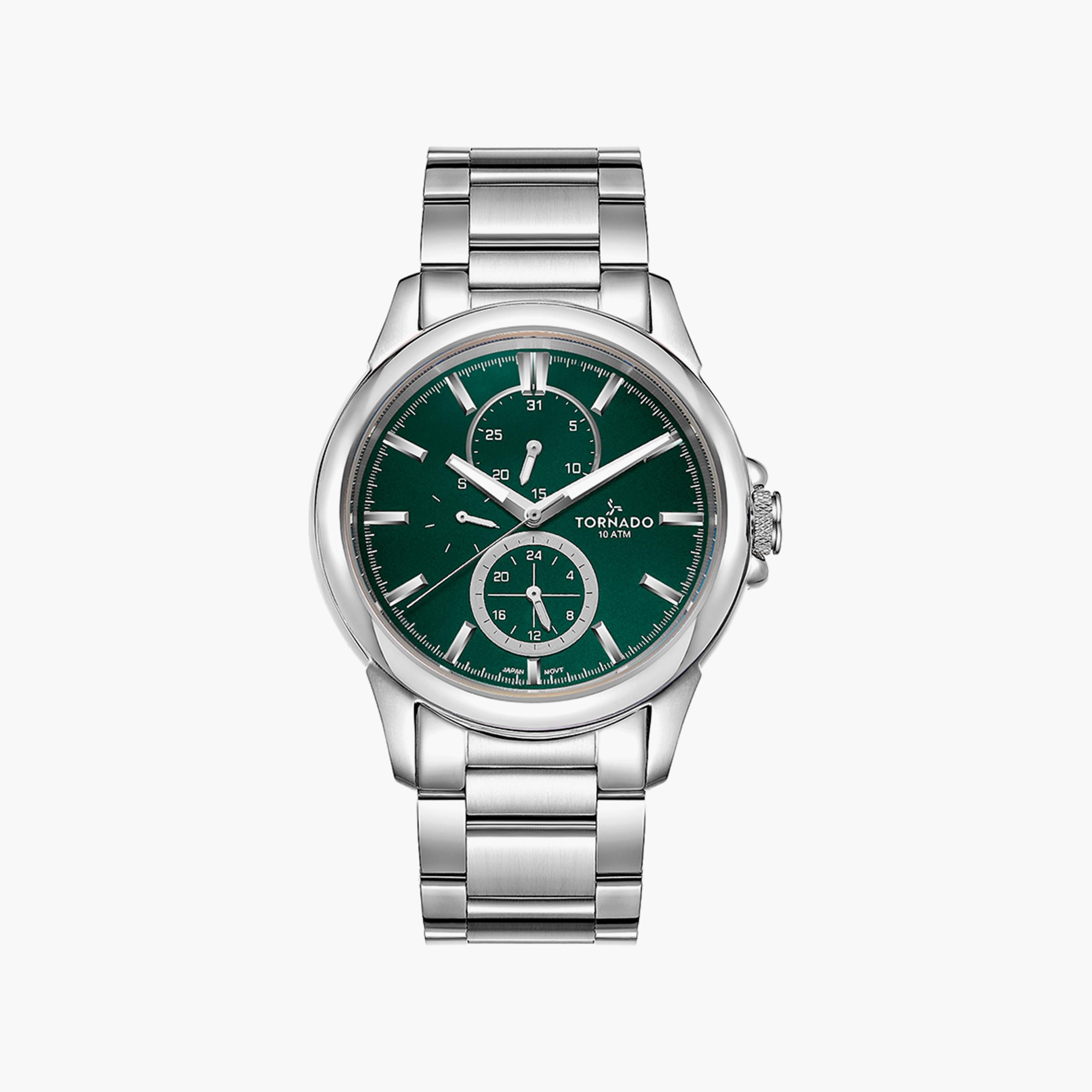 Tornado Men's Silver Multi-Function Stainless Steel Strap Watch | T6107-SBSH-men-watchesandjewellery-watches-image-1