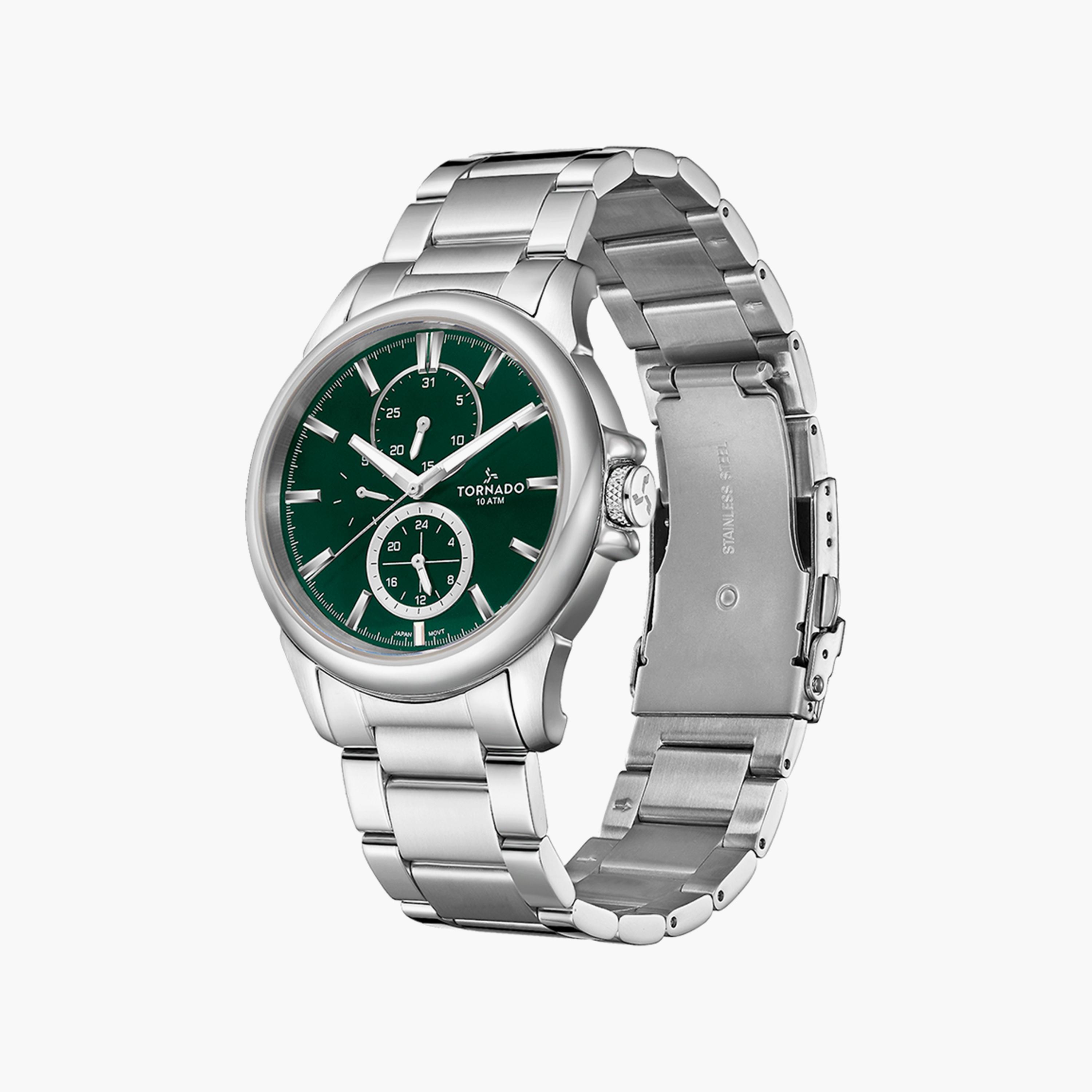 Tornado Men's Silver Multi-Function Stainless Steel Strap Watch | T6107-SBSH-men-watchesandjewellery-watches-image-2