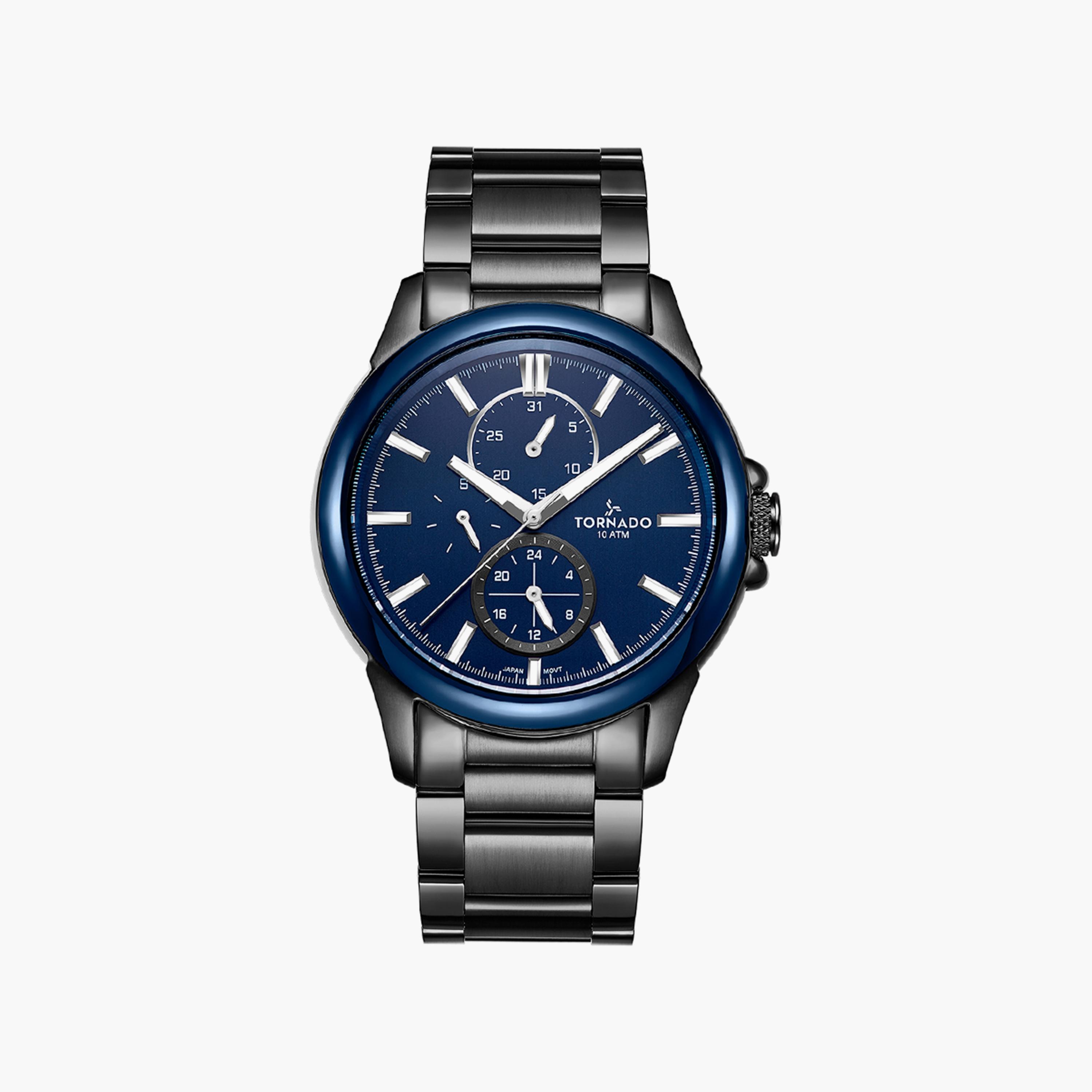 ساعة تورنادو للرجال بسوار معدني متعدد الوظائف وبسوار من الستانلس ستيل | T6107-XBXL-men-watchesandjewellery-watches-image-1