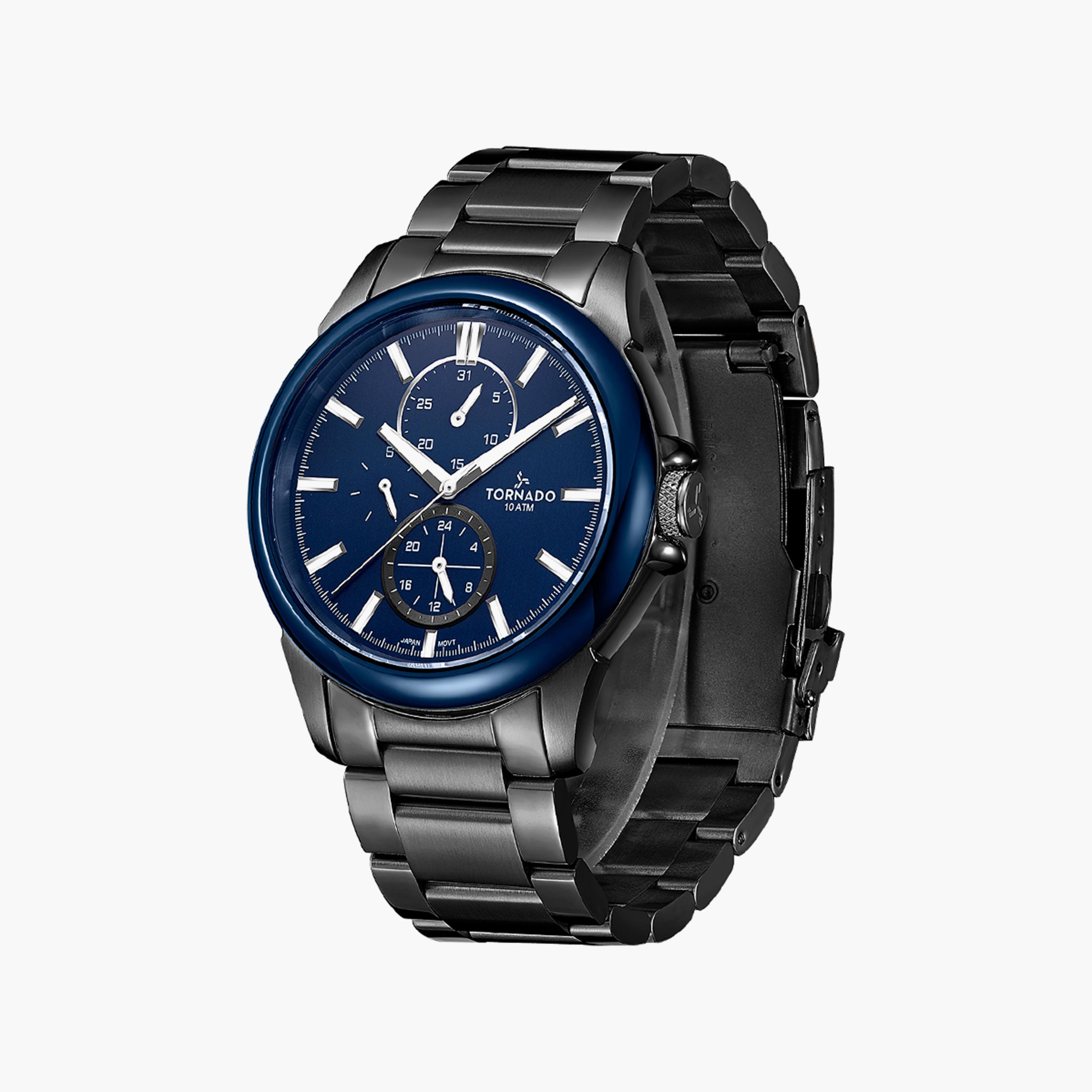 ساعة تورنادو للرجال بسوار معدني متعدد الوظائف وبسوار من الستانلس ستيل | T6107-XBXL-men-watchesandjewellery-watches-image-2