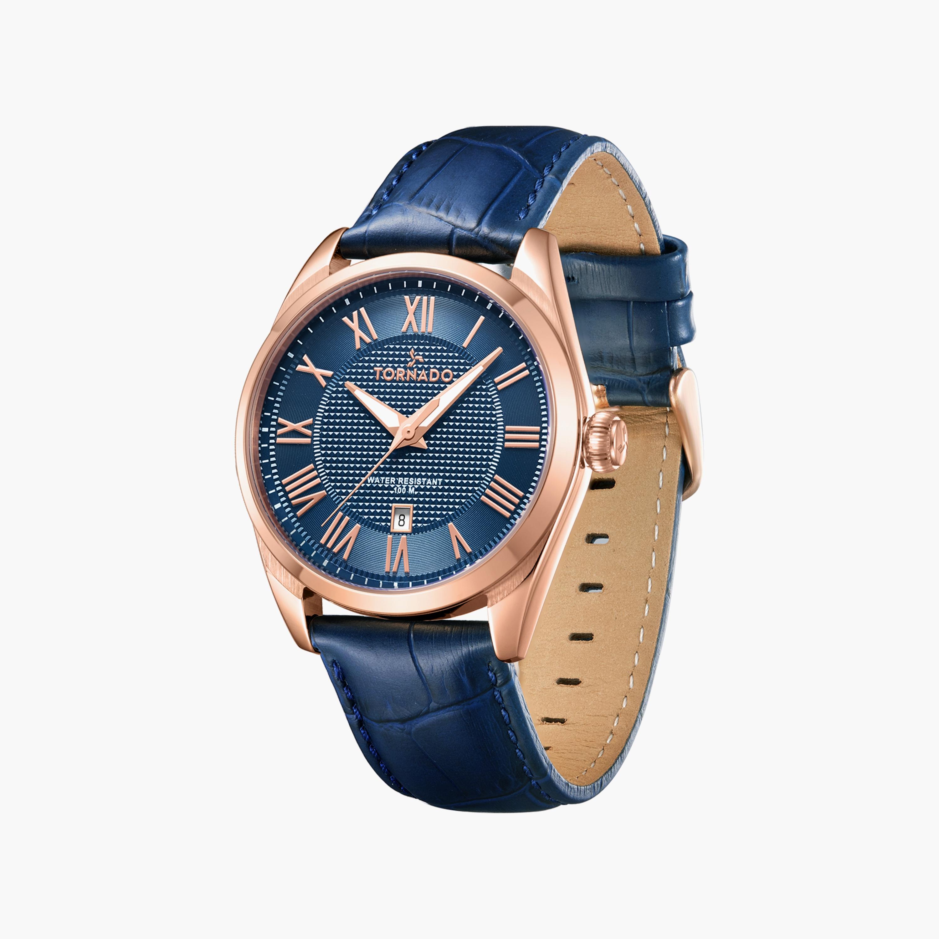 Tornado Men's Blue Analog Leather Strap Watch | T8007-RLNN-men-watchesandjewellery-watches-image-2