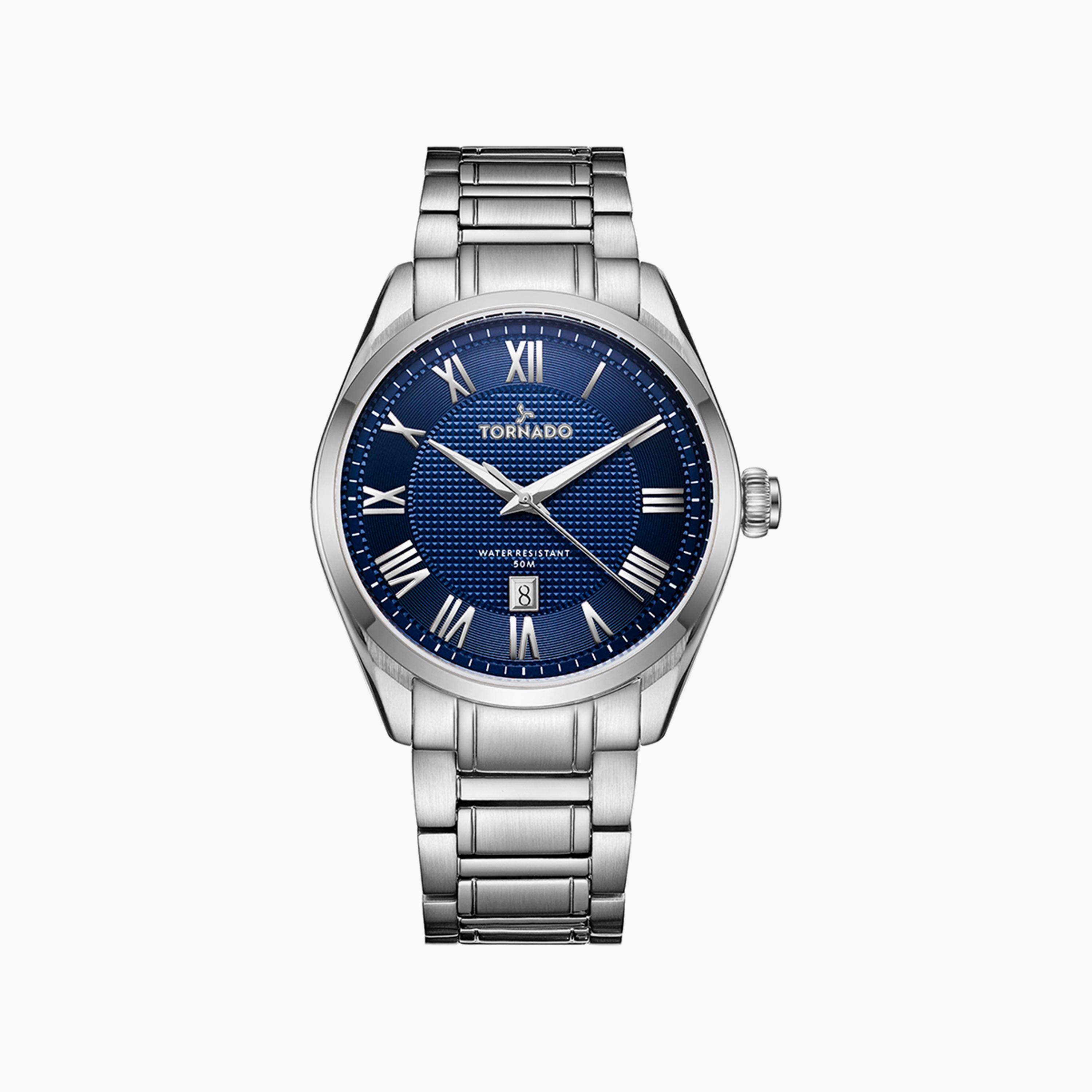 Tornado Men's Silver Analog Stainless Steel Strap Watch | T8007-SBSN-men-watchesandjewellery-watches-image-1