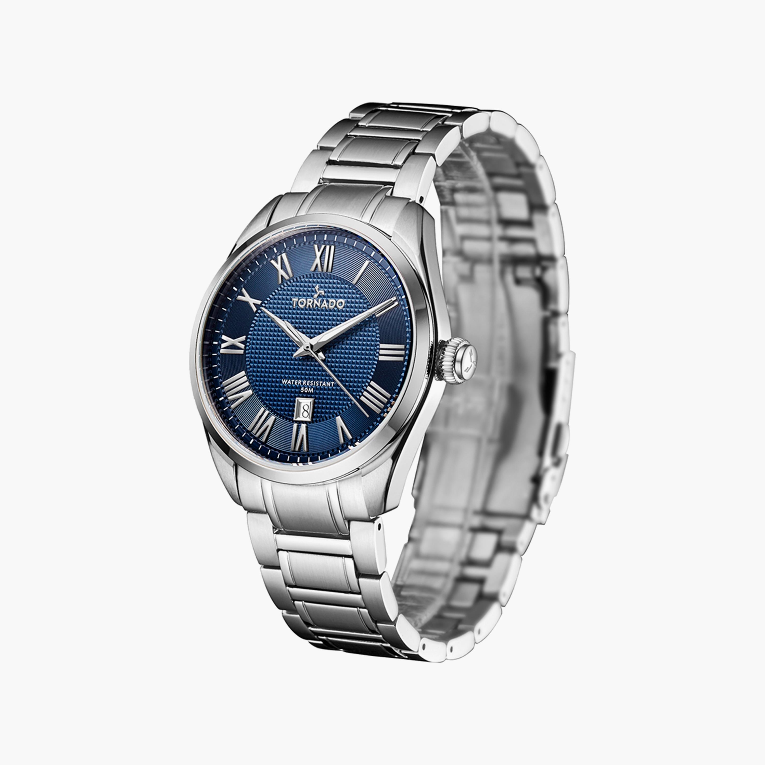Tornado Men's Silver Analog Stainless Steel Strap Watch | T8007-SBSN-men-watchesandjewellery-watches-image-2