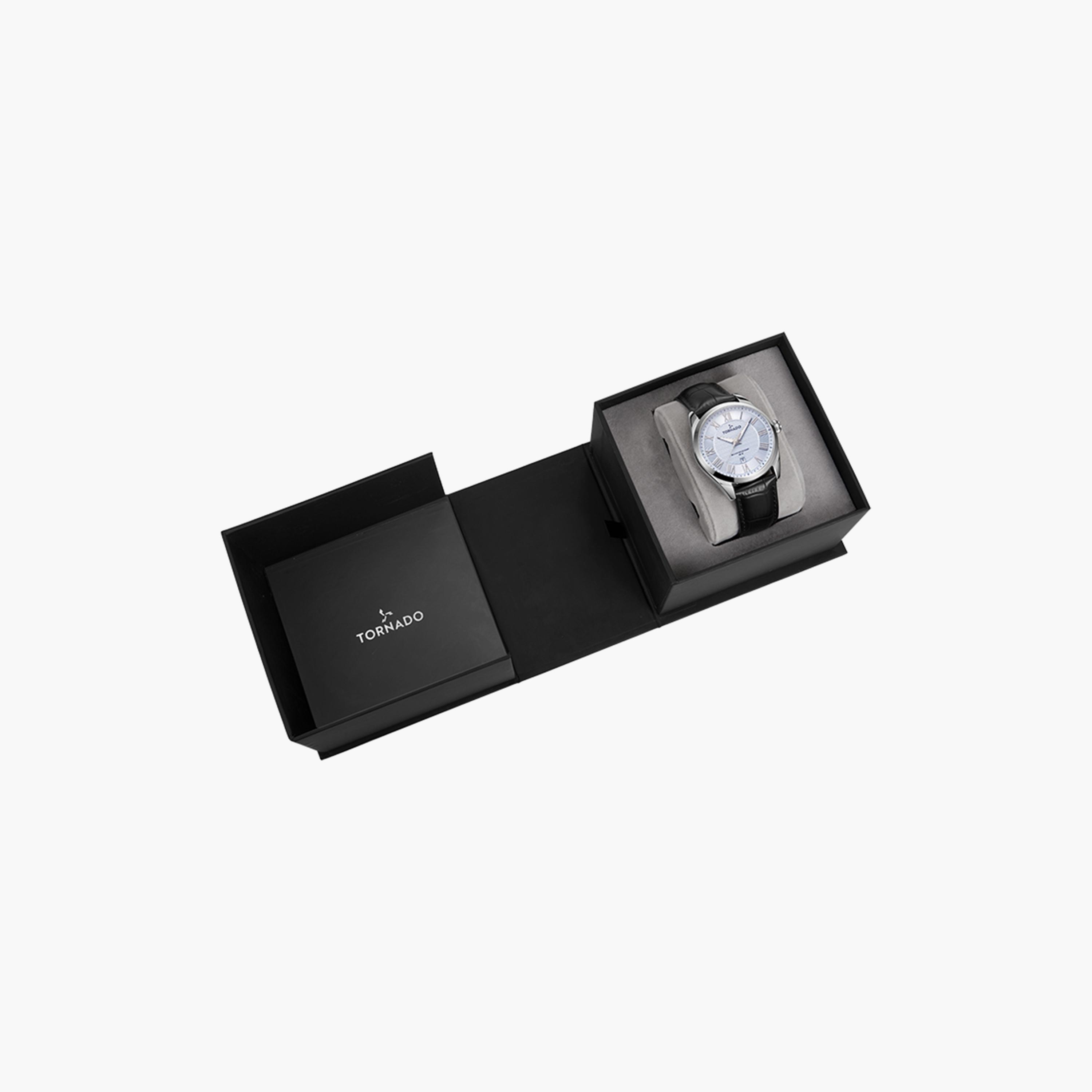 Tornado Men's Black Analog Leather Strap Watch | T8007-SLBL-men-watchesandjewellery-watches-image-4