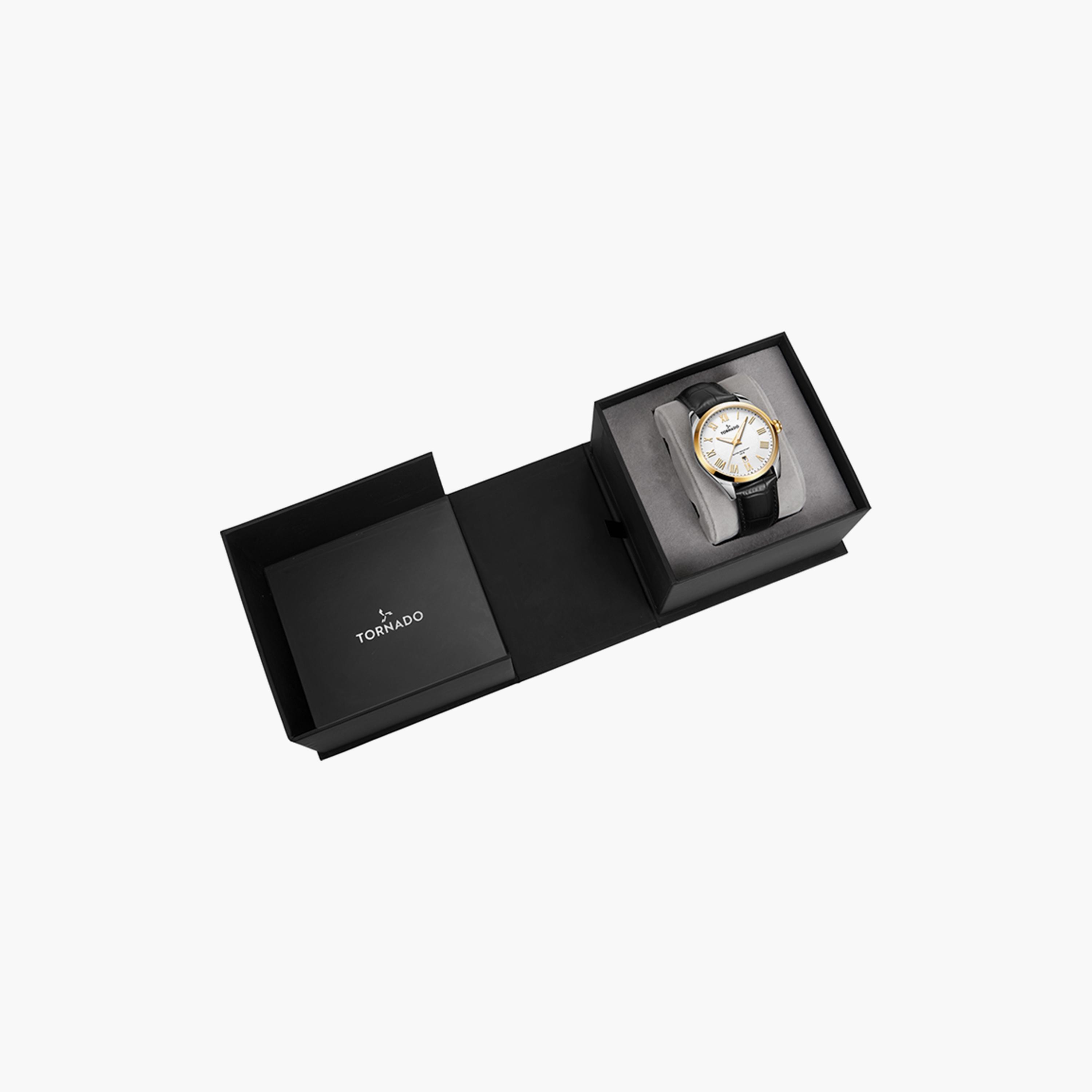 Tornado Men's Black Analog Leather Strap Watch | T8007-SLBWG-men-watchesandjewellery-watches-image-4