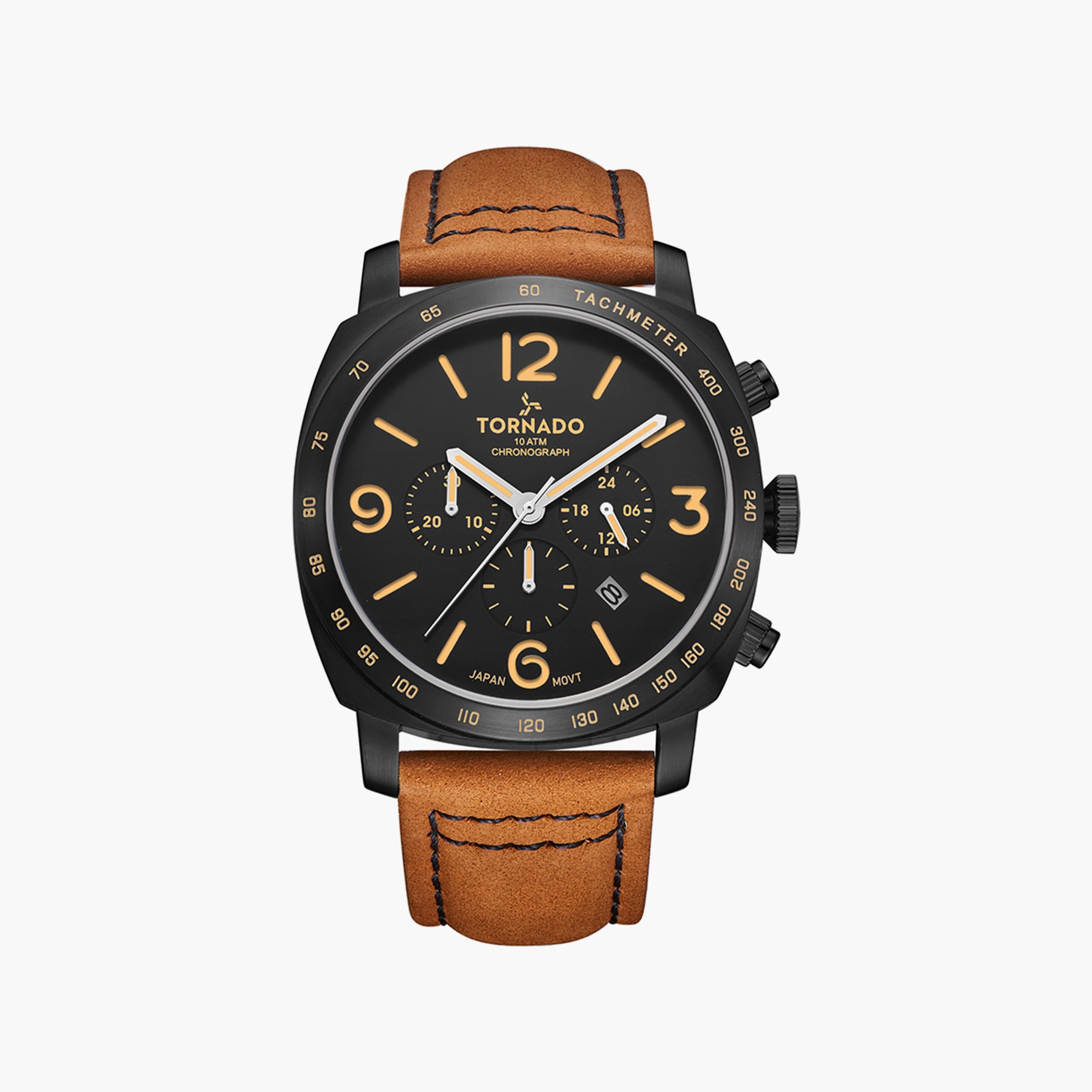 Tornado Men's Brown Chronograph Leather Strap Watch | T9102-BLEB-men-watchesandjewellery-watches-image-1