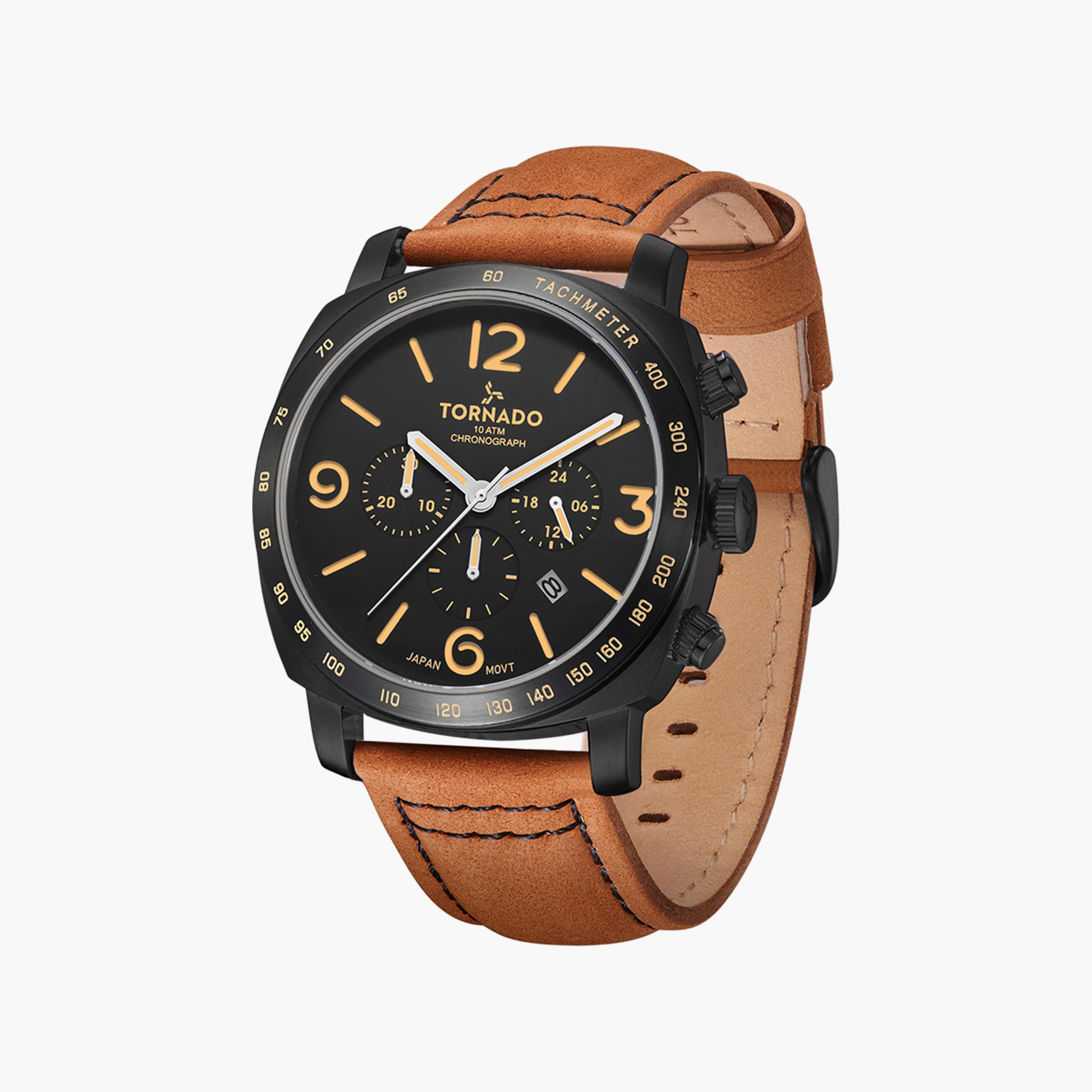 Tornado Men's Brown Chronograph Leather Strap Watch | T9102-BLEB-men-watchesandjewellery-watches-image-2