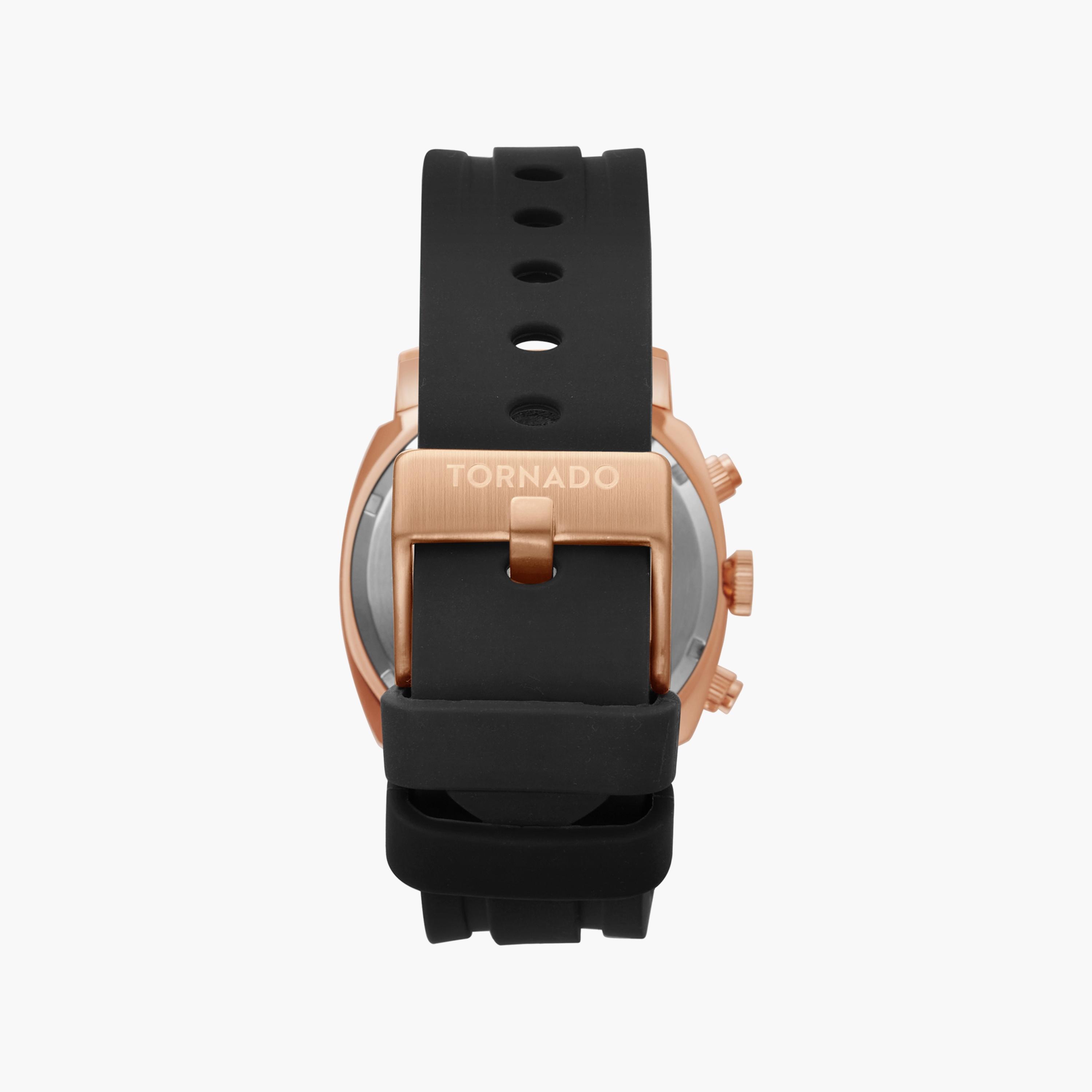 Tornado Men's Black Chronograph Silicone Strap Watch | T9102-KSBN-men-watchesandjewellery-watches-image-3