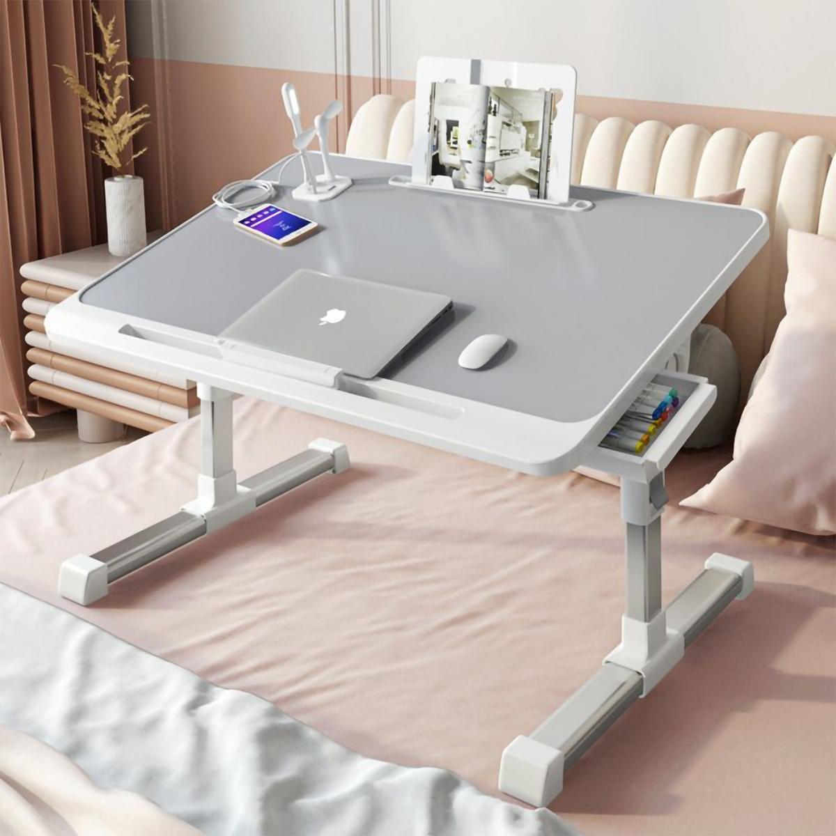 Quesera Laptop Bed Tray Office Desk with Drawer and Adjustable Height