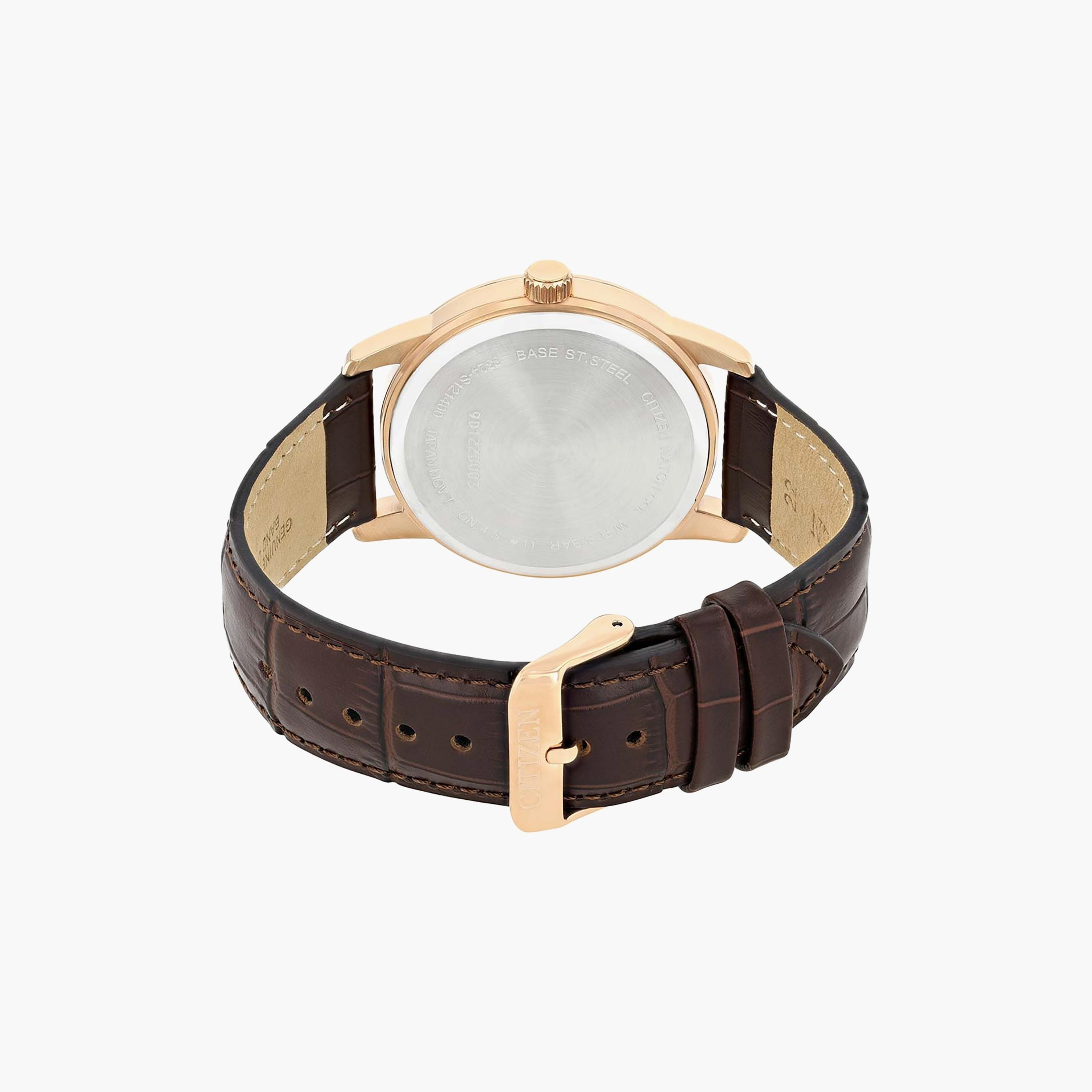 ساعة سيتيزن للرجال ذو 42 ملم مع انالوج بسوار جلدي بني | AK5003-05A-men-watchesandjewellery-watches-image-3