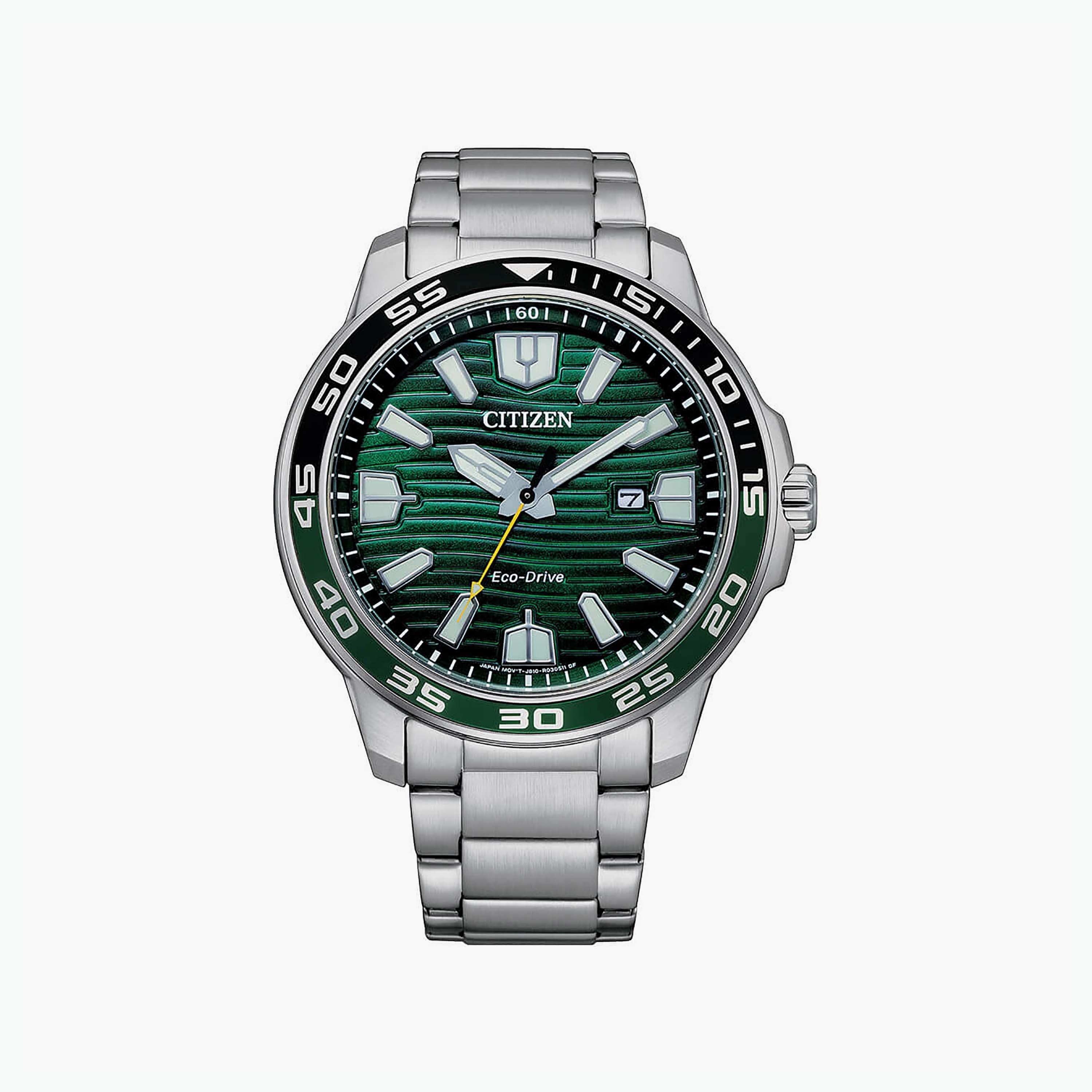 ساعة سيتيزن ايكو درايف للرجال ذو 47 ملم بلون فضي مع انالوج بسوار ستانلس ستيل | AW1526-89X-men-watchesandjewellery-watches-image-1