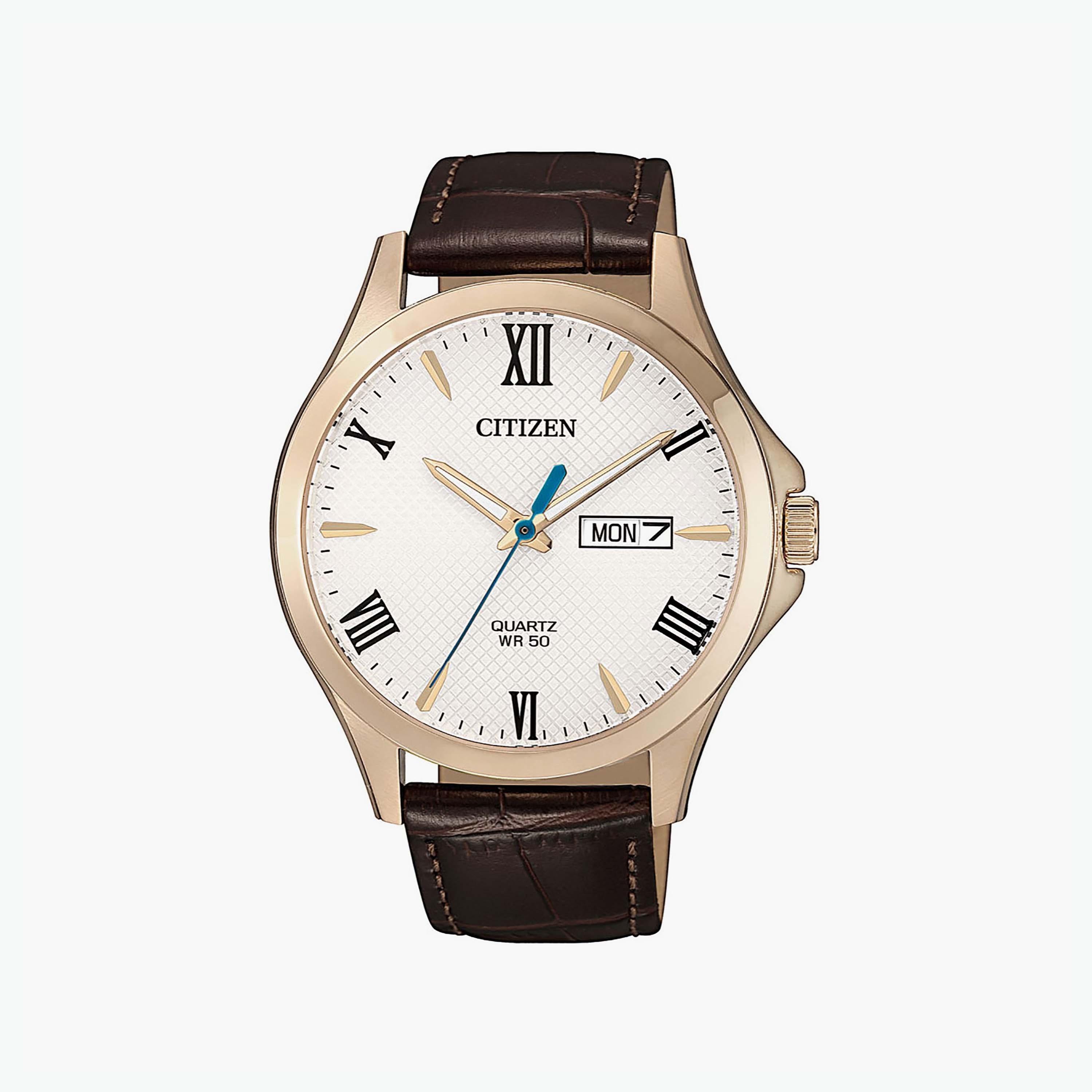 ساعة سيتيزن للرجال ذو 41 ملم مع انالوج بسوار جلدي بني | BF2023-01A-men-watchesandjewellery-watches-image-1