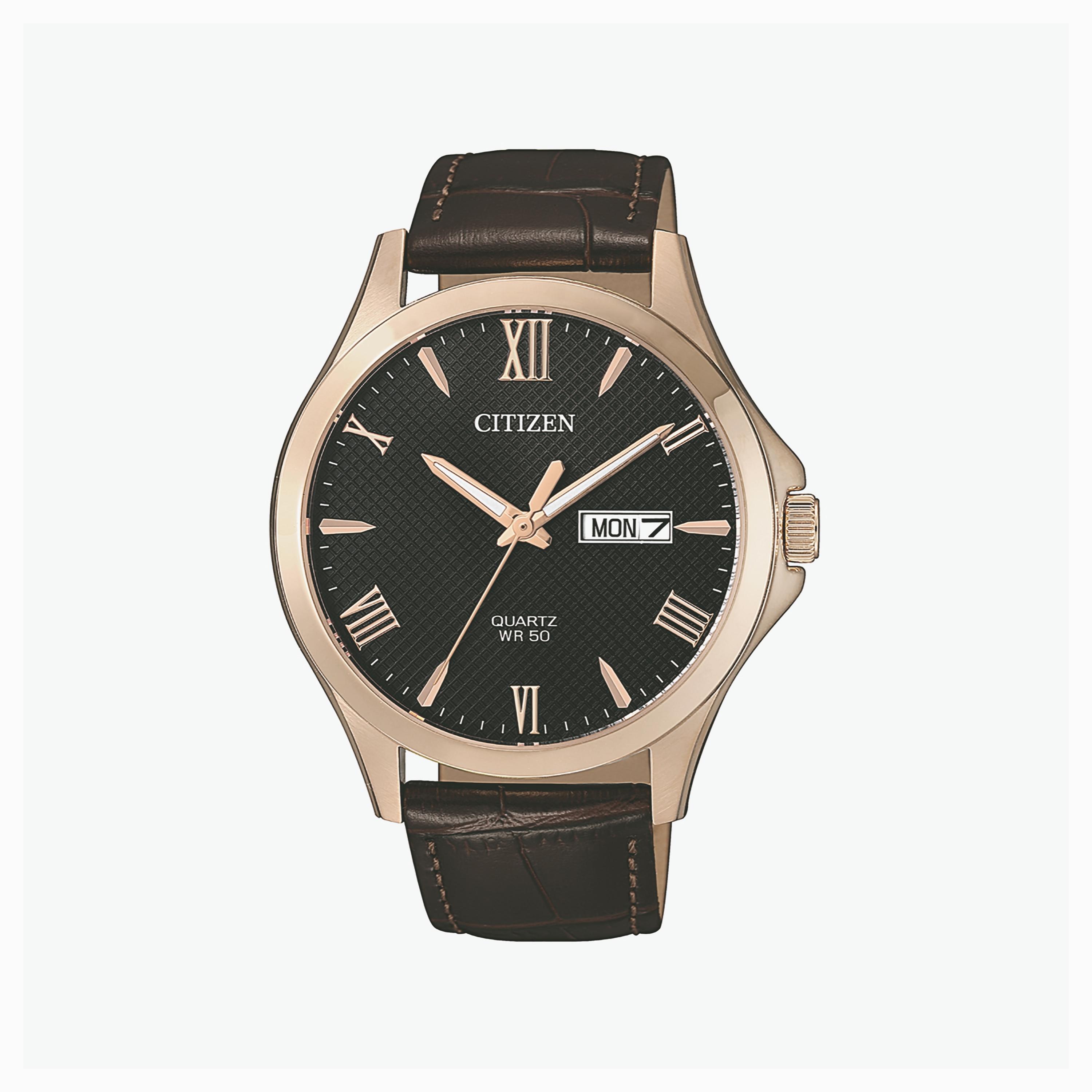 ساعة سيتيزن للرجال ذو 41 ملم مع انالوج بسوار جلدي بني | BF2023-01H-men-watchesandjewellery-watches-image-1