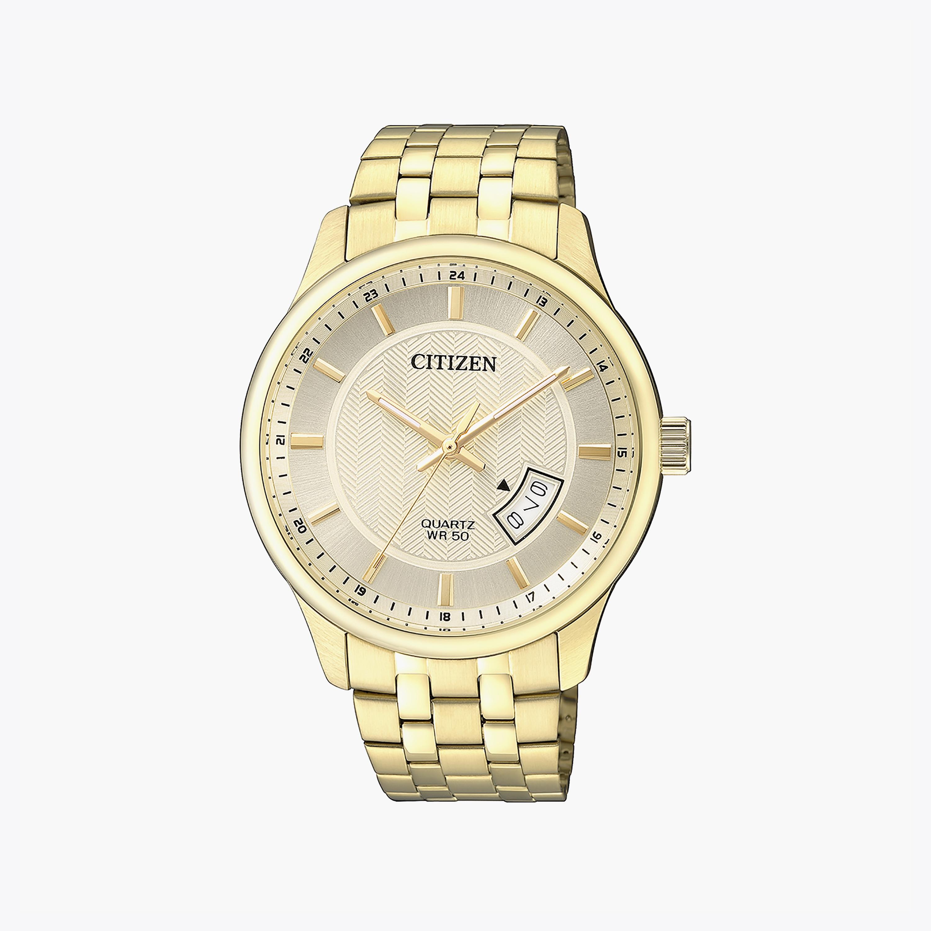 Citizen Men's 40 MM Gold Analog Stainless Steel Strap Watch | BI1052-85P-men-watchesandjewellery-watches-image-1