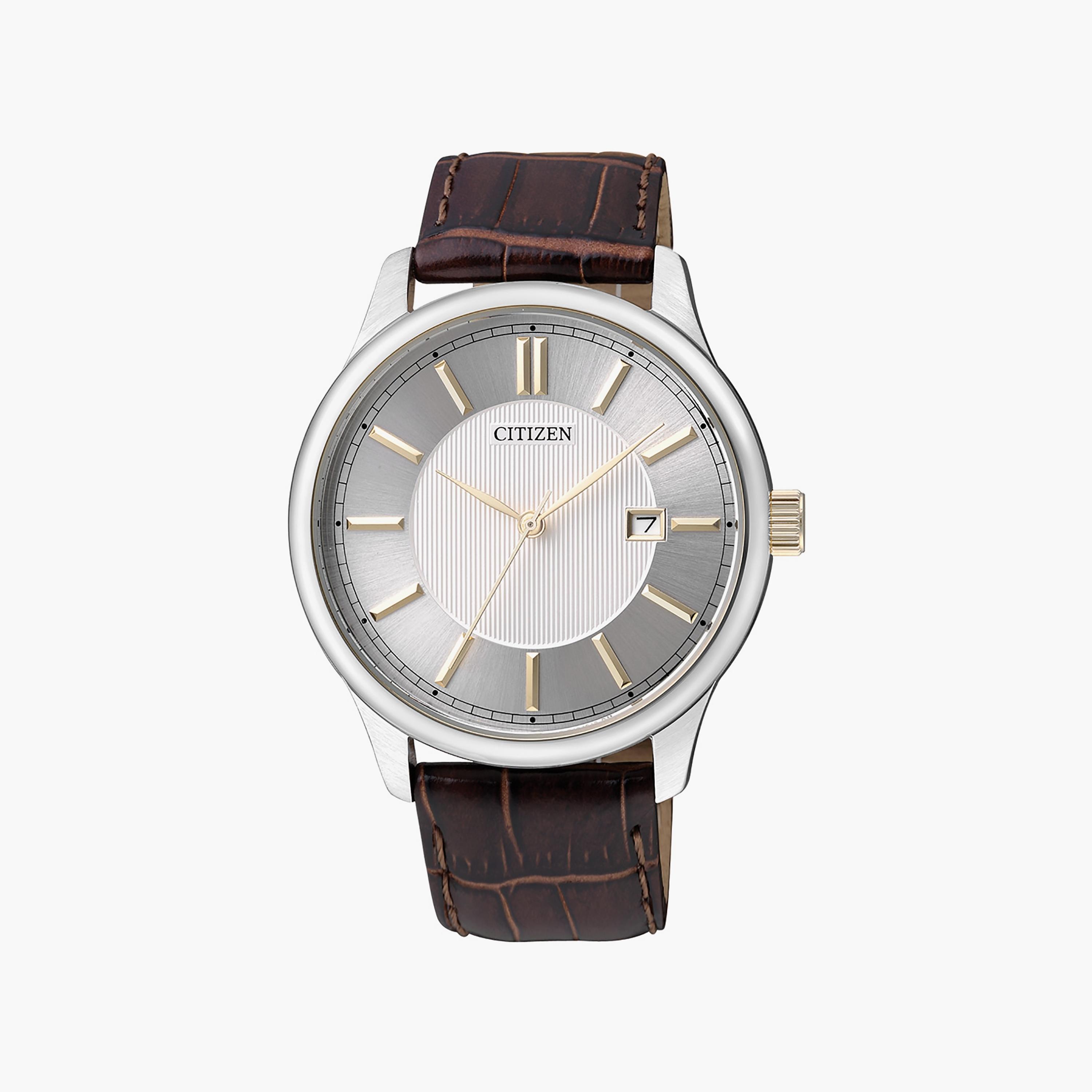 Citizen Men's 40 MM Brown Analog Leather Strap Watch | BI1054-04A-men-watchesandjewellery-watches-image-1