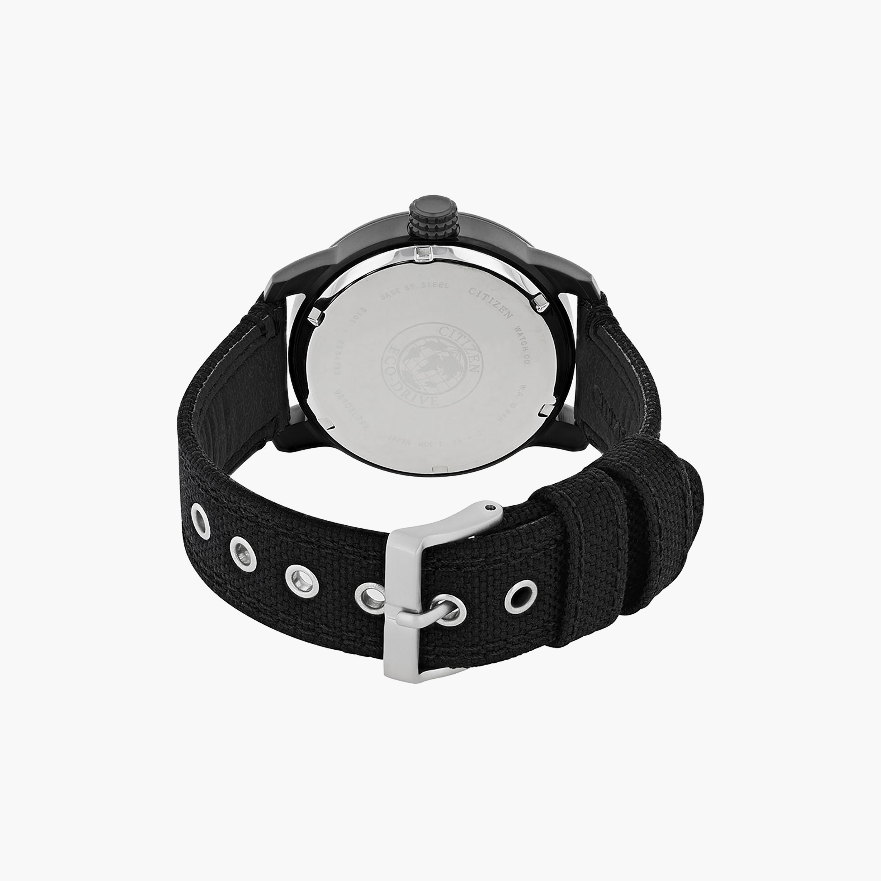 ساعة سيتيزن ايكو درايف للرجال ذو 42 ملم بلون اسود مع انالوج بسوار نايلون | BM8475-00F-men-watchesandjewellery-watches-image-3