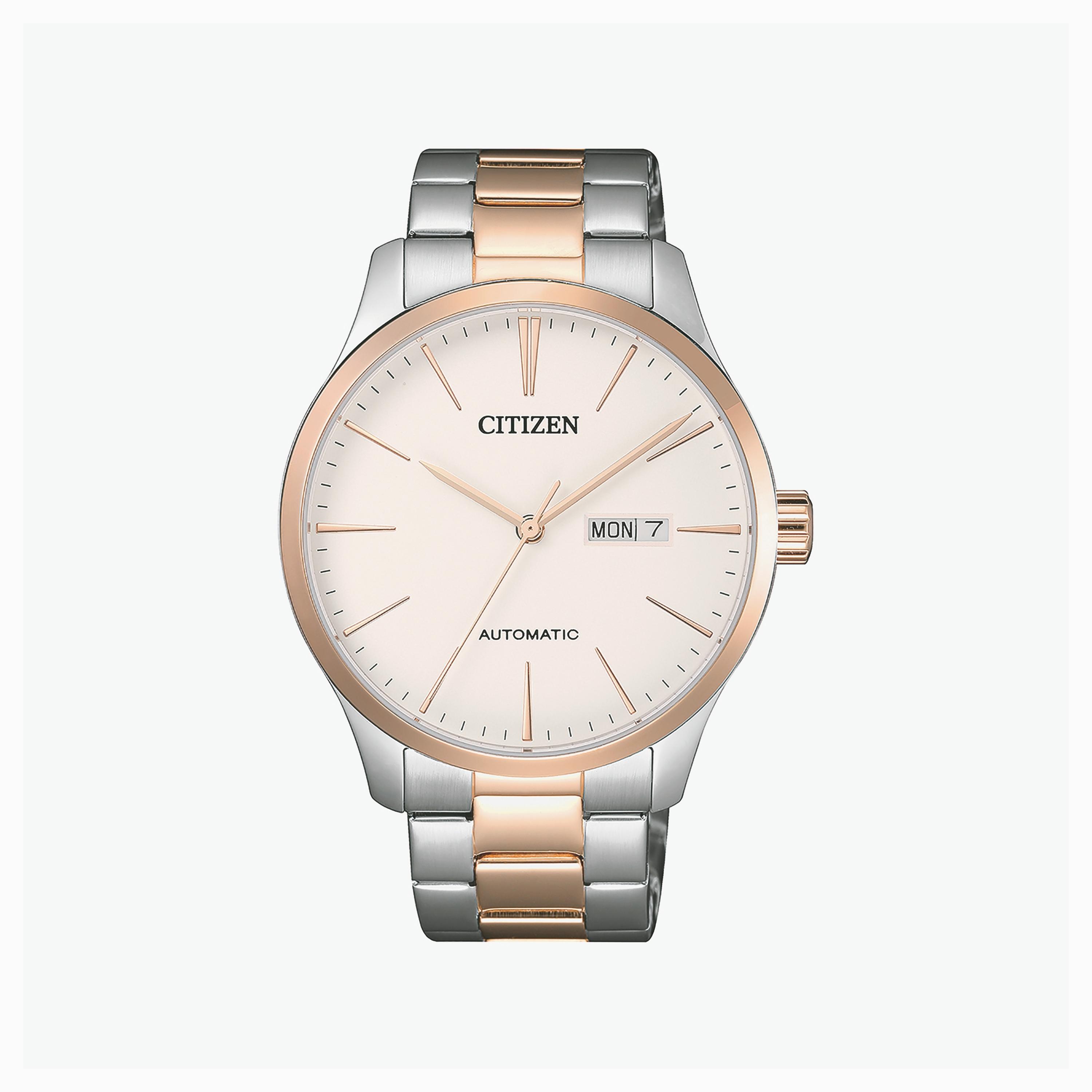Citizen Men's 40 MM Silver & Gold Analog Stainless Steel Strap Watch | NH8356-87A-men-watchesandjewellery-watches-image-1