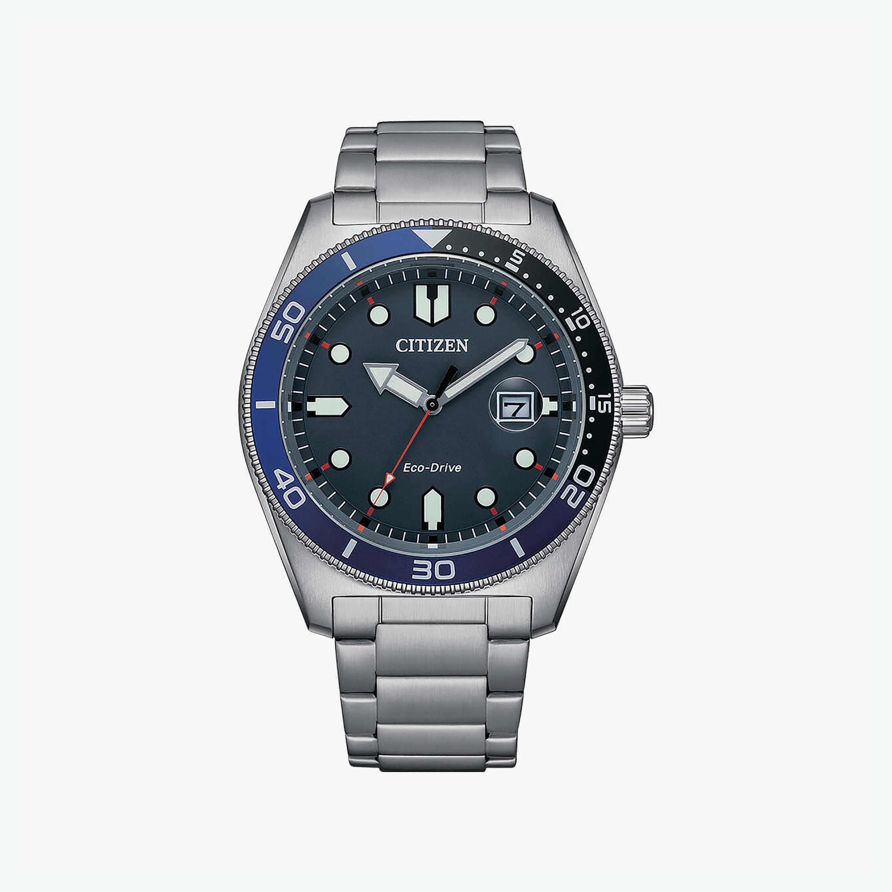 Citizen Eco-Drive Men's 43 MM Silver Analog Stainless Steel Strap Watch | AW1761-89L-men-watchesandjewellery-watches-image-1