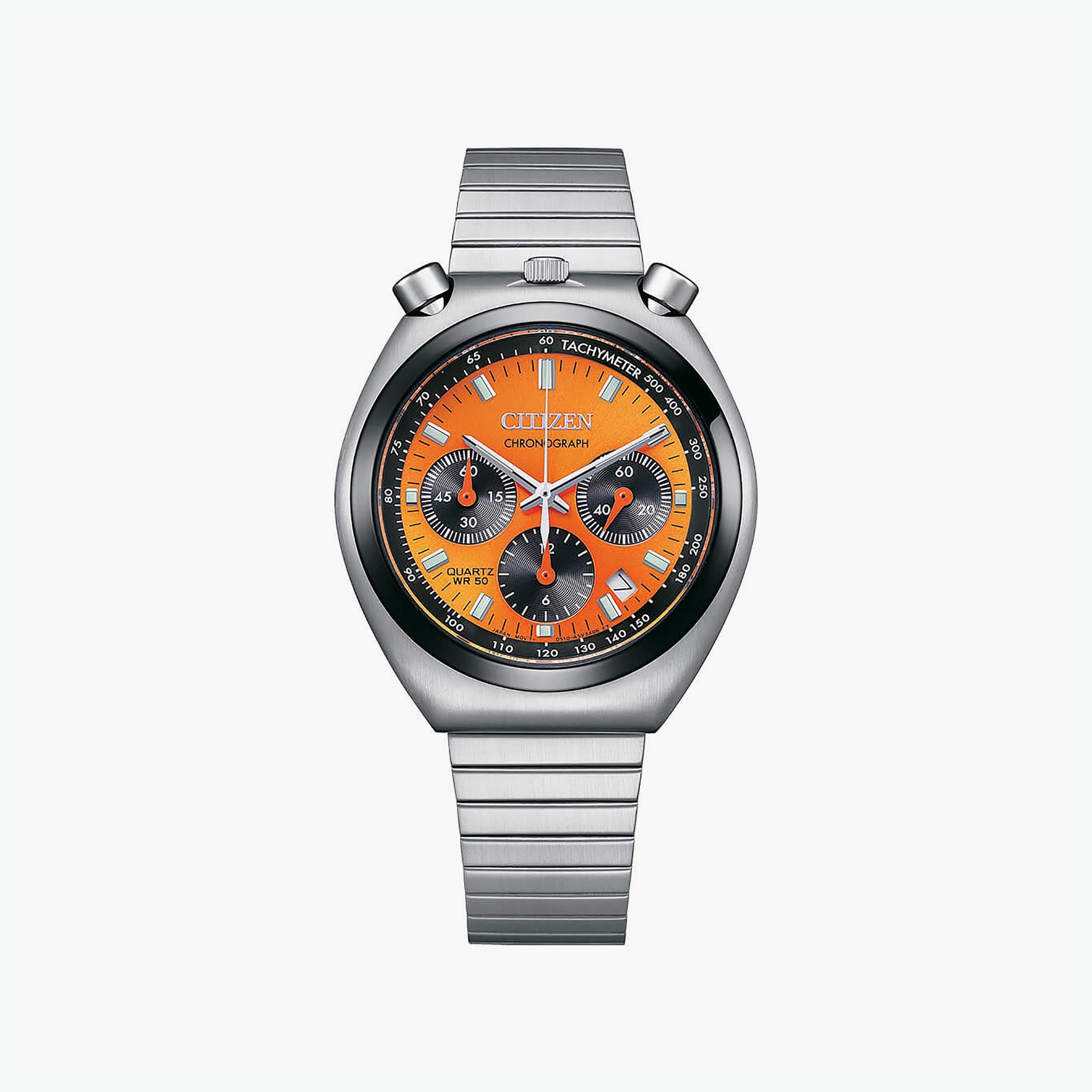 Citizen 38 MM Silver Chronograph Stainless Steel Strap Watch | AN3660-81X-girls-accessories-watches-image-1
