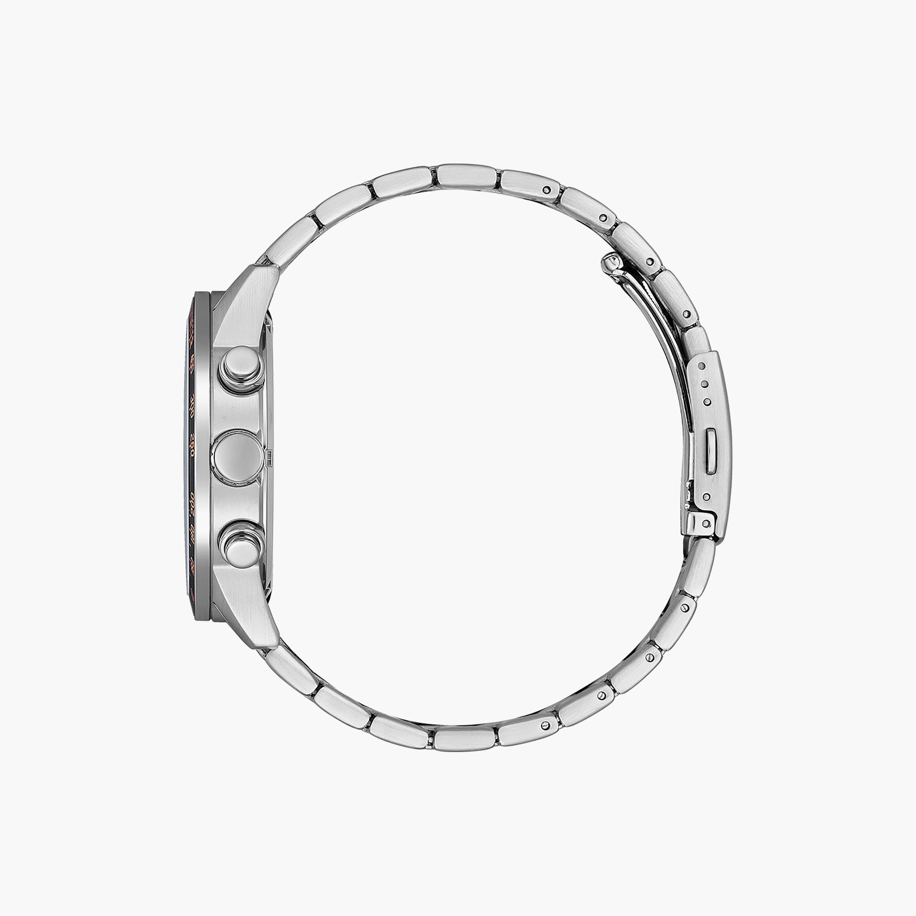 Citizen Men's 44 MM Silver Chronograph Stainless Steel Strap Watch | AN3681-57E-men-watchesandjewellery-watches-image-2