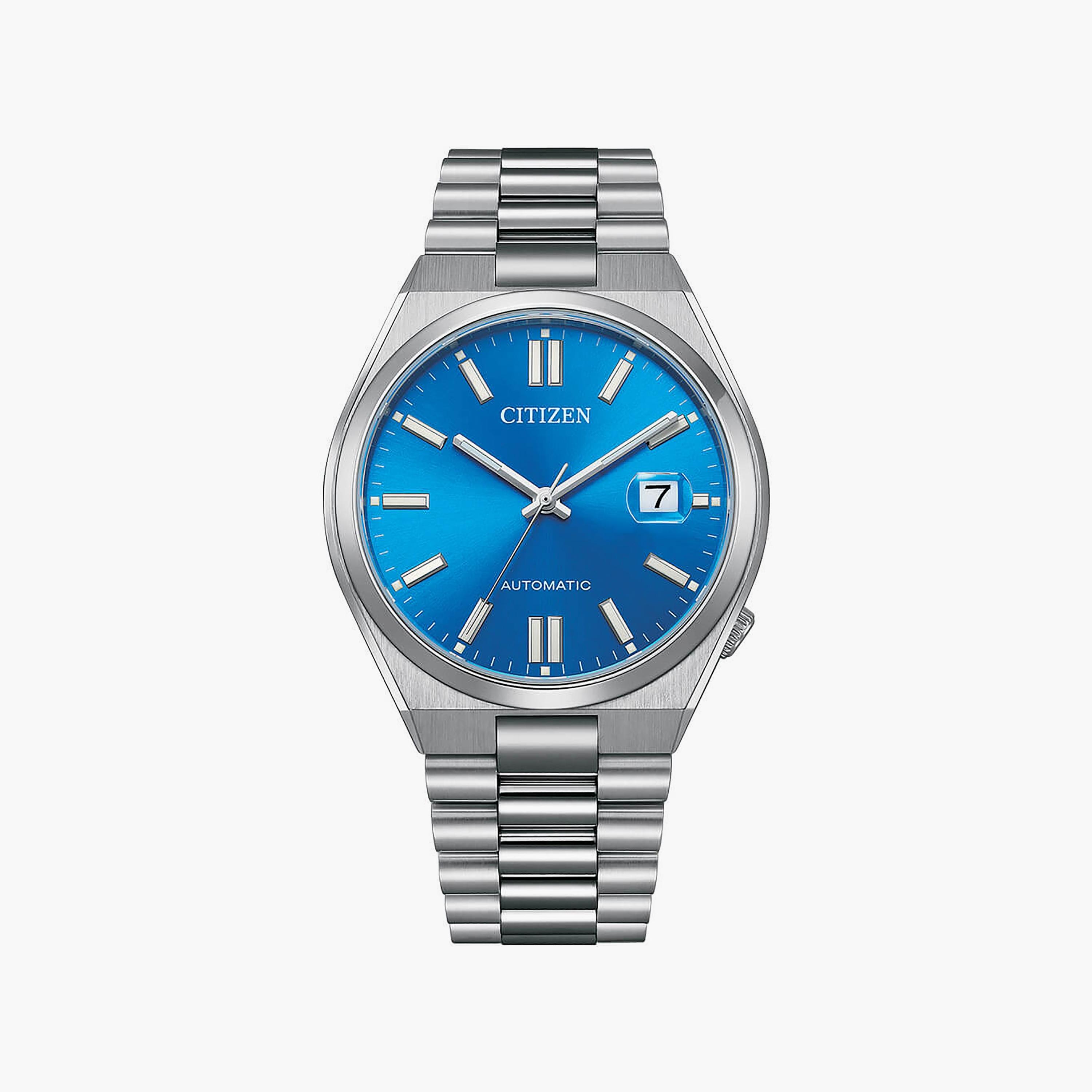 ساعة سيتيزن للرجال ذو 40 ملم بلون فضي مع أوتوماتيكي بسوار ستانلس ستيل | NJ0158-89L-men-watchesandjewellery-watches-image-1