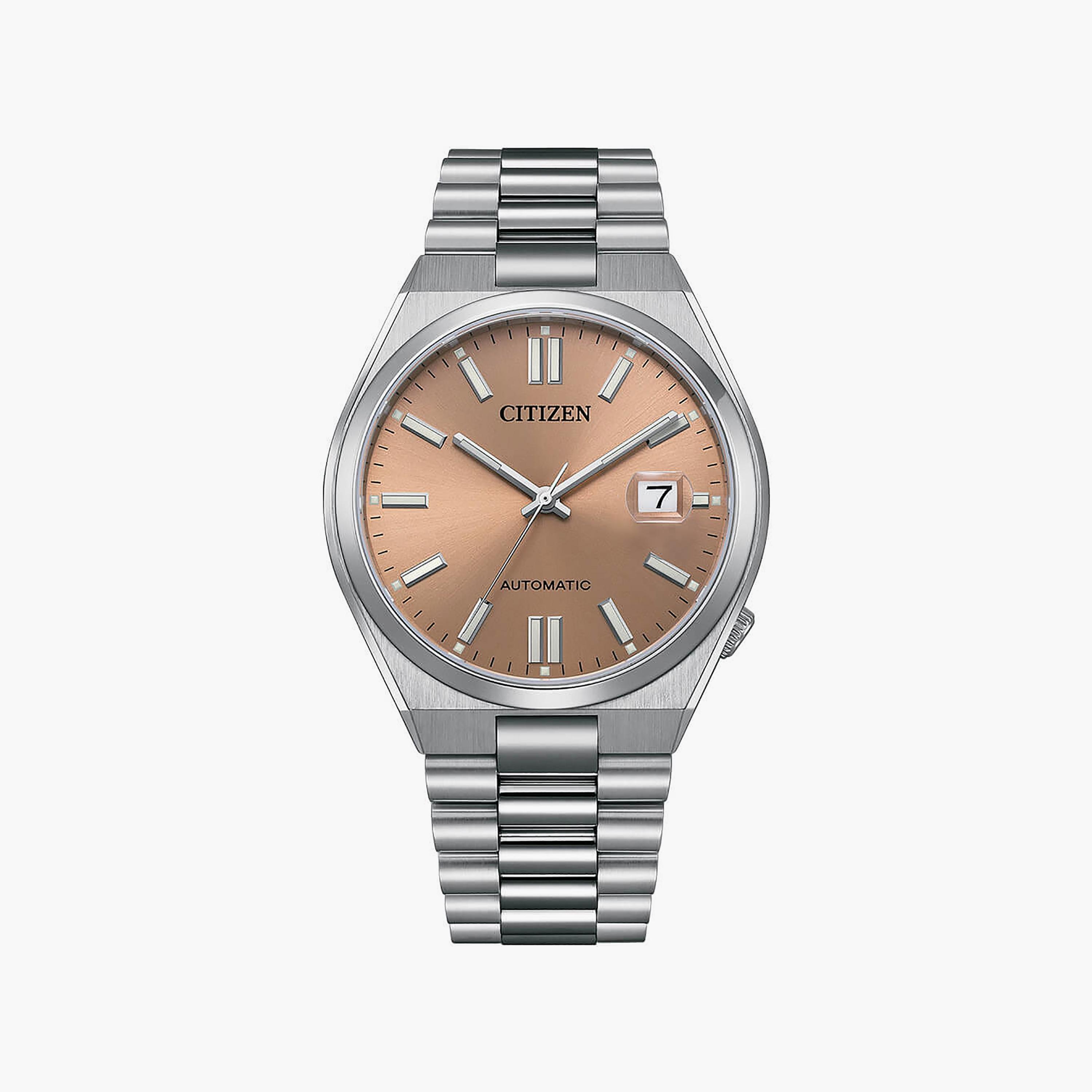 ساعة سيتيزن للرجال ذو 40 ملم بلون فضي مع أوتوماتيكي بسوار ستانلس ستيل | NJ0158-89Y-men-watchesandjewellery-watches-image-1
