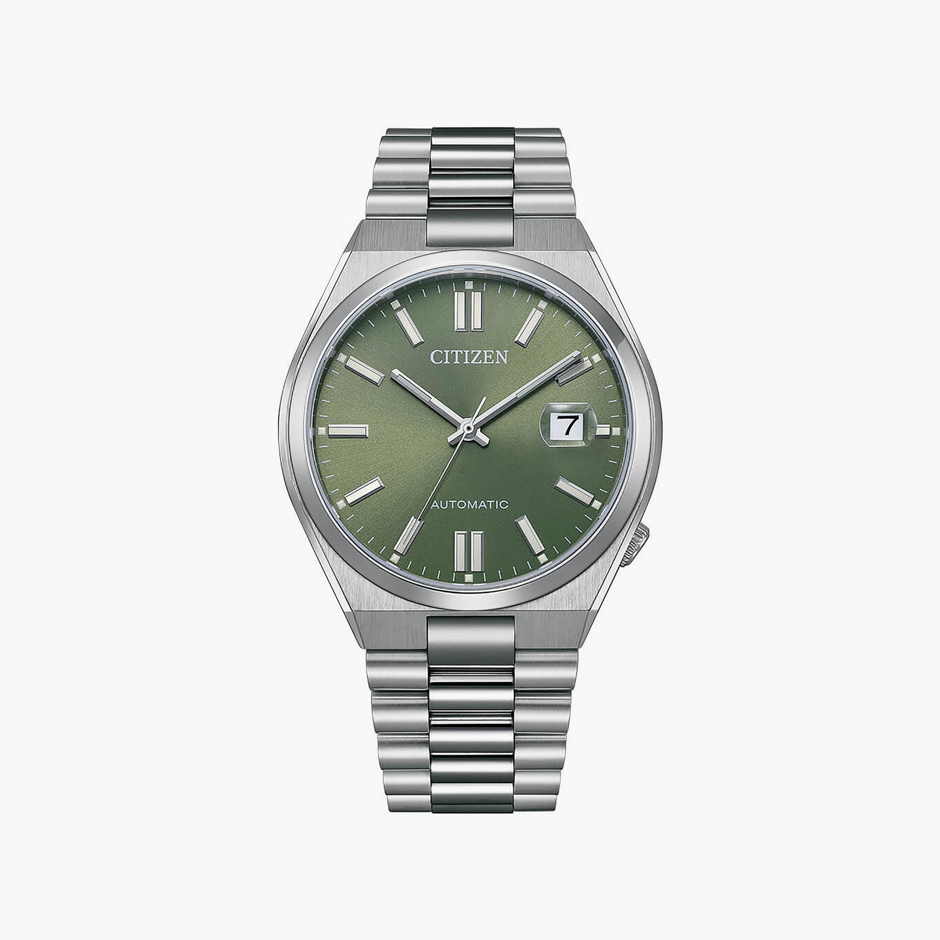 ساعة سيتيزن للرجال ذو 40 ملم بلون فضي مع أوتوماتيكي بسوار ستانلس ستيل | NJ0158-89Z-men-watchesandjewellery-watches-image-1