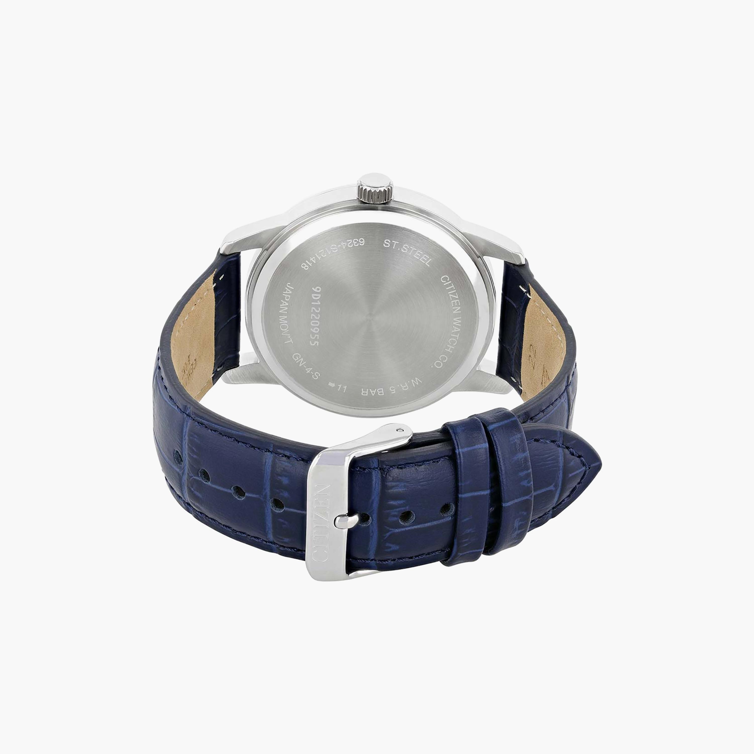 ساعة سيتيزن للرجال ذو 42 ملم مع انالوج بسوار جلدي ازرق | AK5000-03A-men-watchesandjewellery-watches-image-3