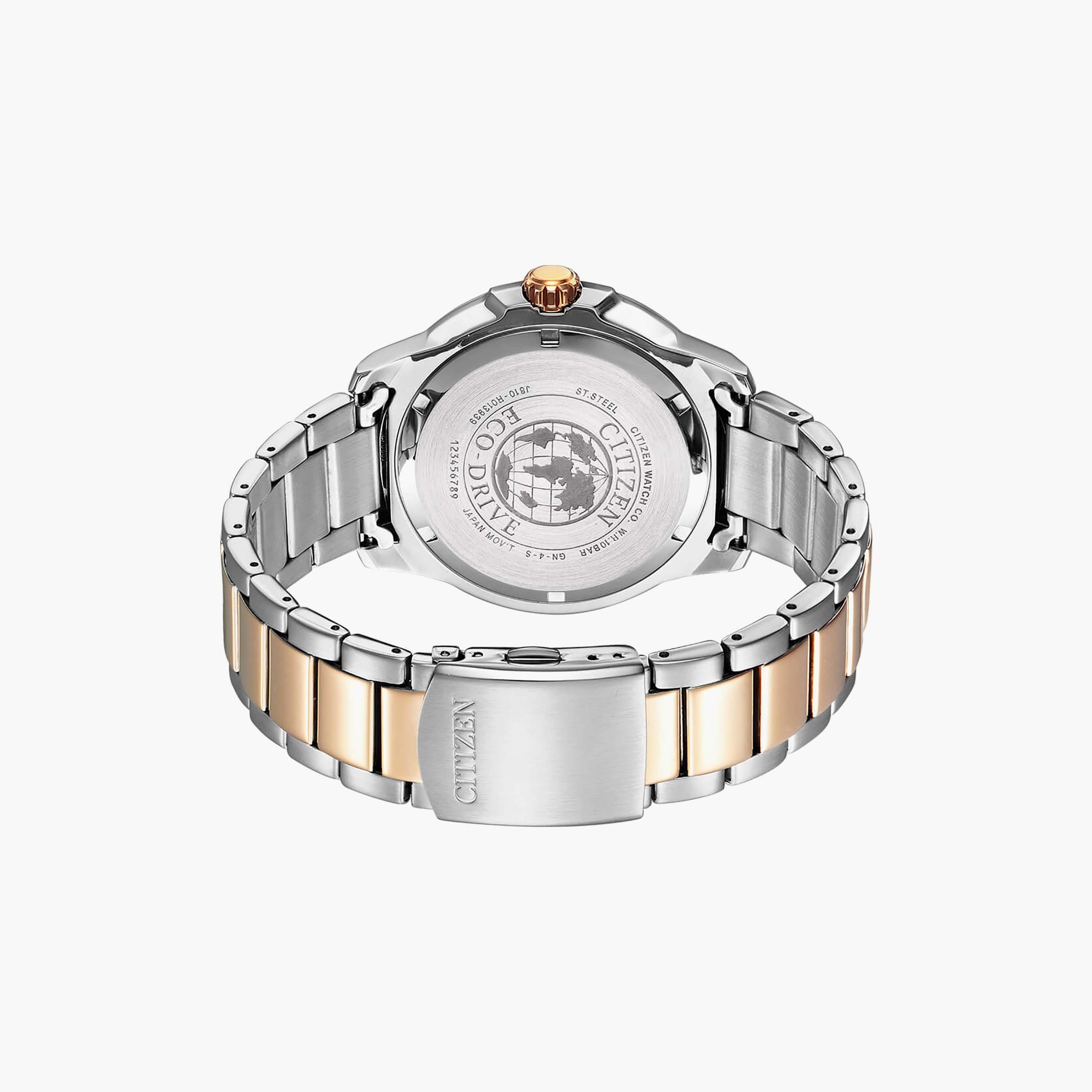 Citizen Eco-Drive Men's 47 MM Silver & Rose Gold Analog Stainless Steel Strap Watch | AW1524-84E-men-watchesandjewellery-watches-image-3