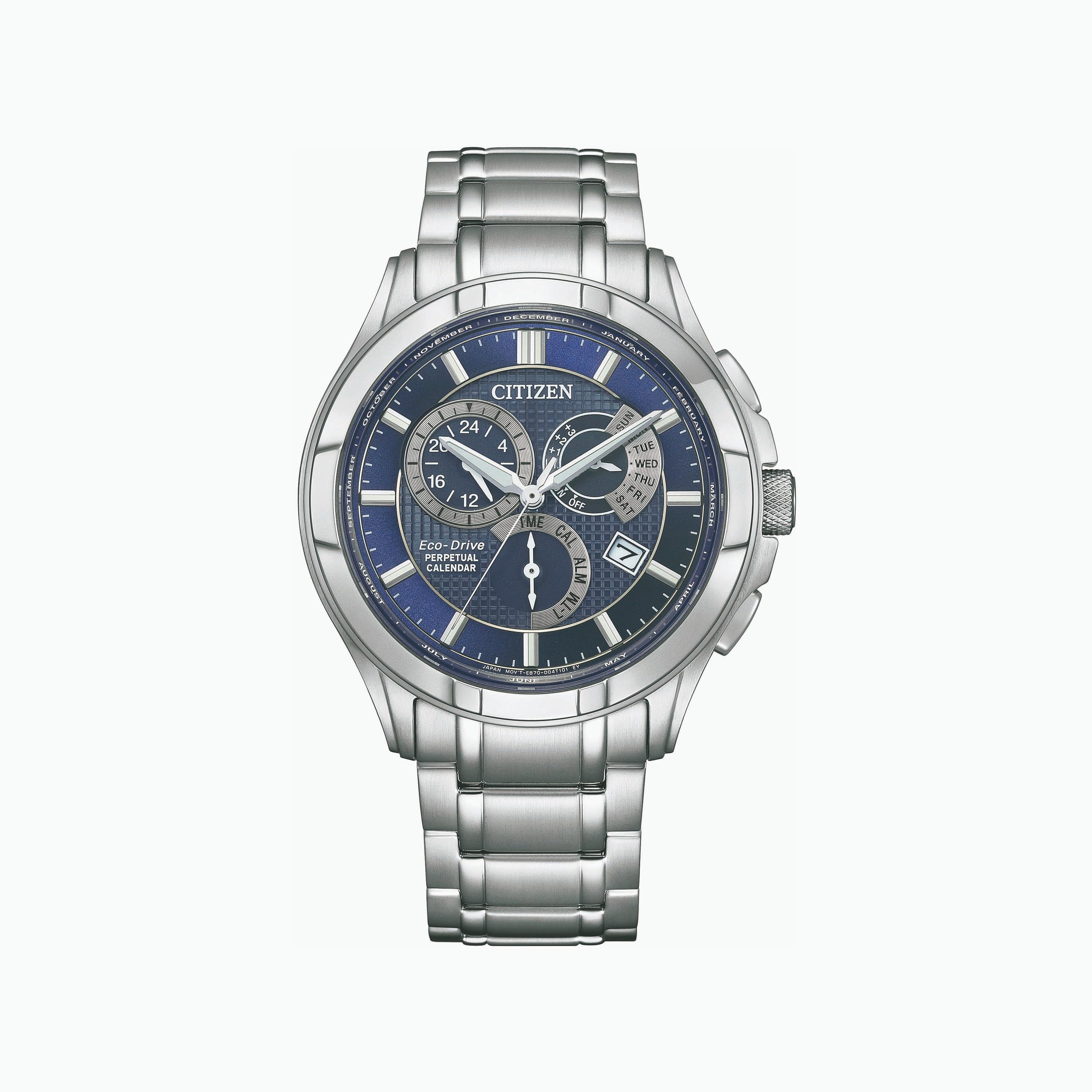 Citizen Eco-Drive Men's 42 MM Silver Chronograph Stainless Steel Strap Watch | BL8160-58L-men-watchesandjewellery-watches-image-1