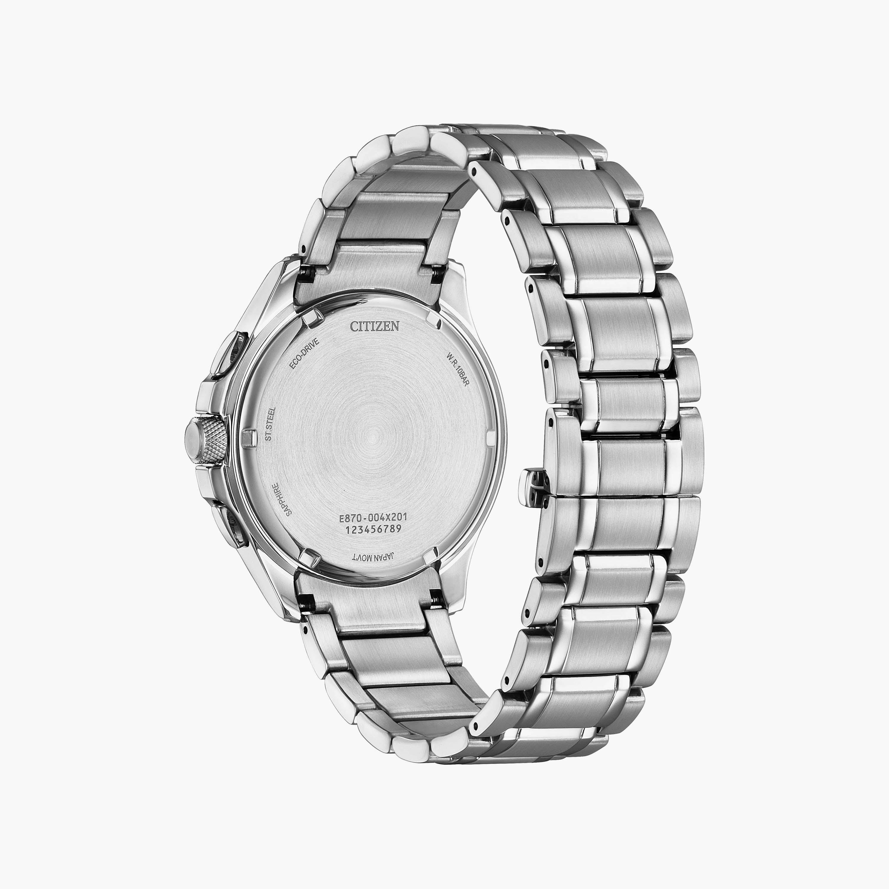 Citizen Eco-Drive Men's 42 MM Silver Chronograph Stainless Steel Strap Watch | BL8160-58L-men-watchesandjewellery-watches-image-3