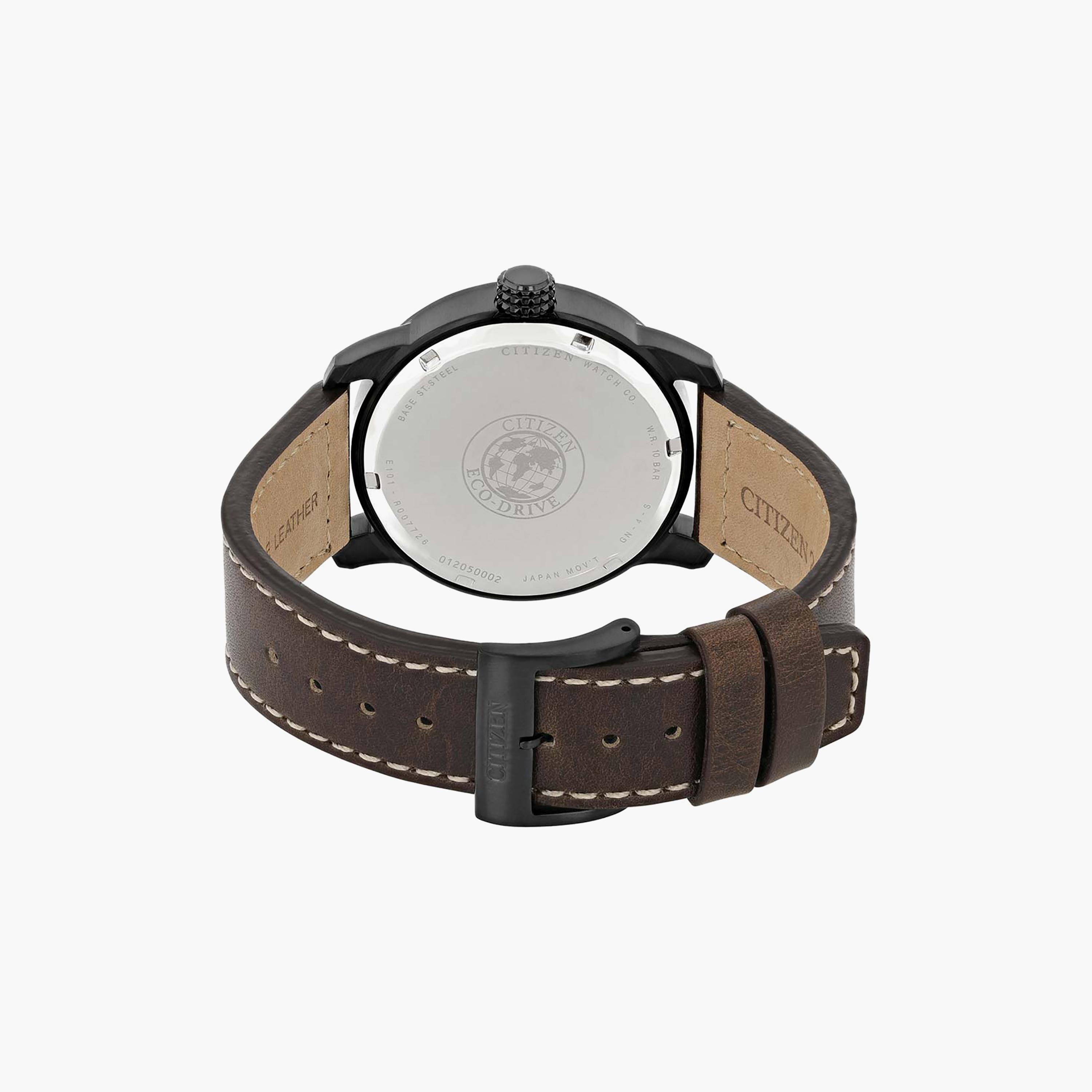 ساعة سيتيزن ايكو درايف للرجال ذو 42 ملم مع انالوج بسوار جلدي بني | BM8478-01L-men-watchesandjewellery-watches-image-3