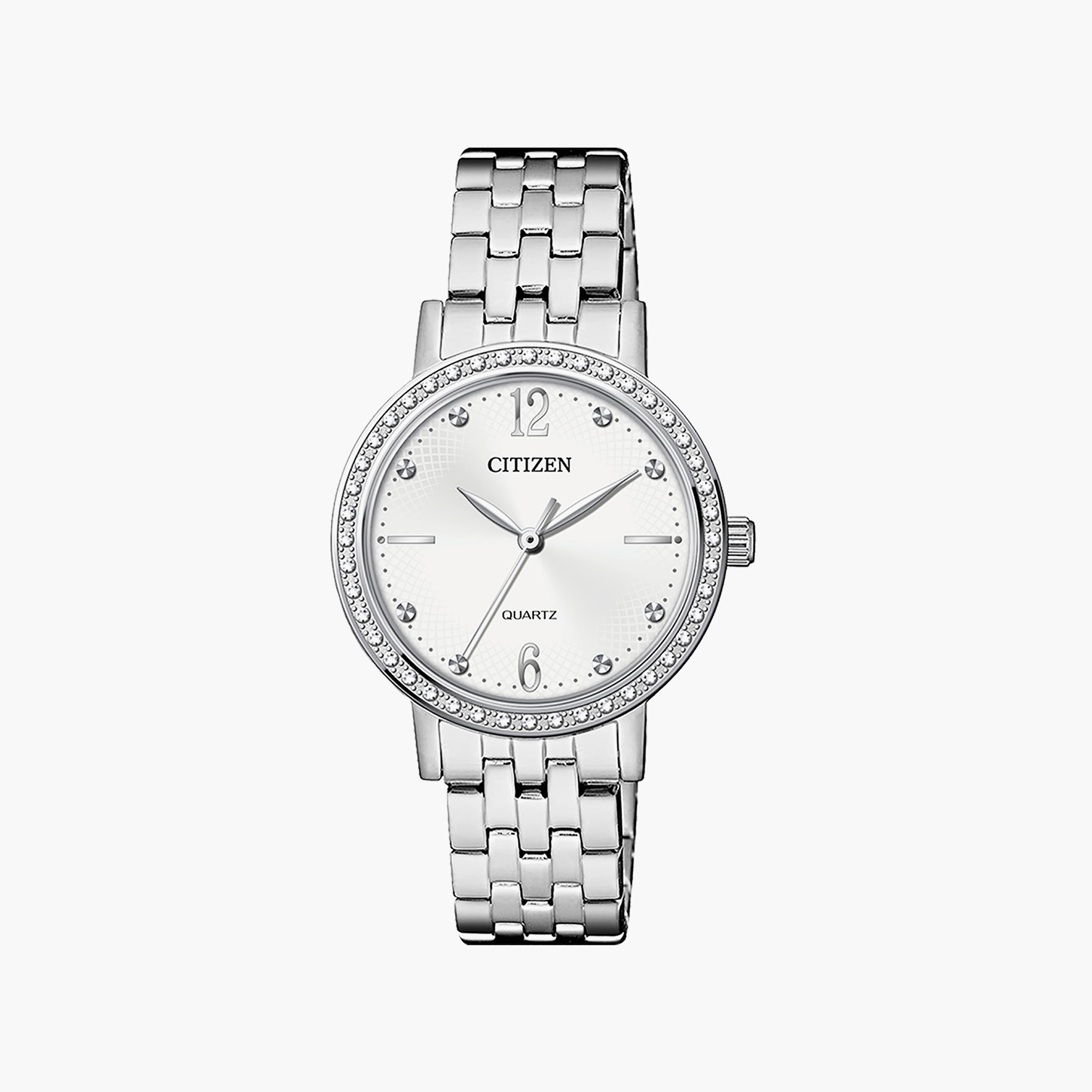 Citizen 31 MM Silver Analog Stainless Steel Strap Watch | EL3100-55A-women-watchesandjewellery-watches-image-1