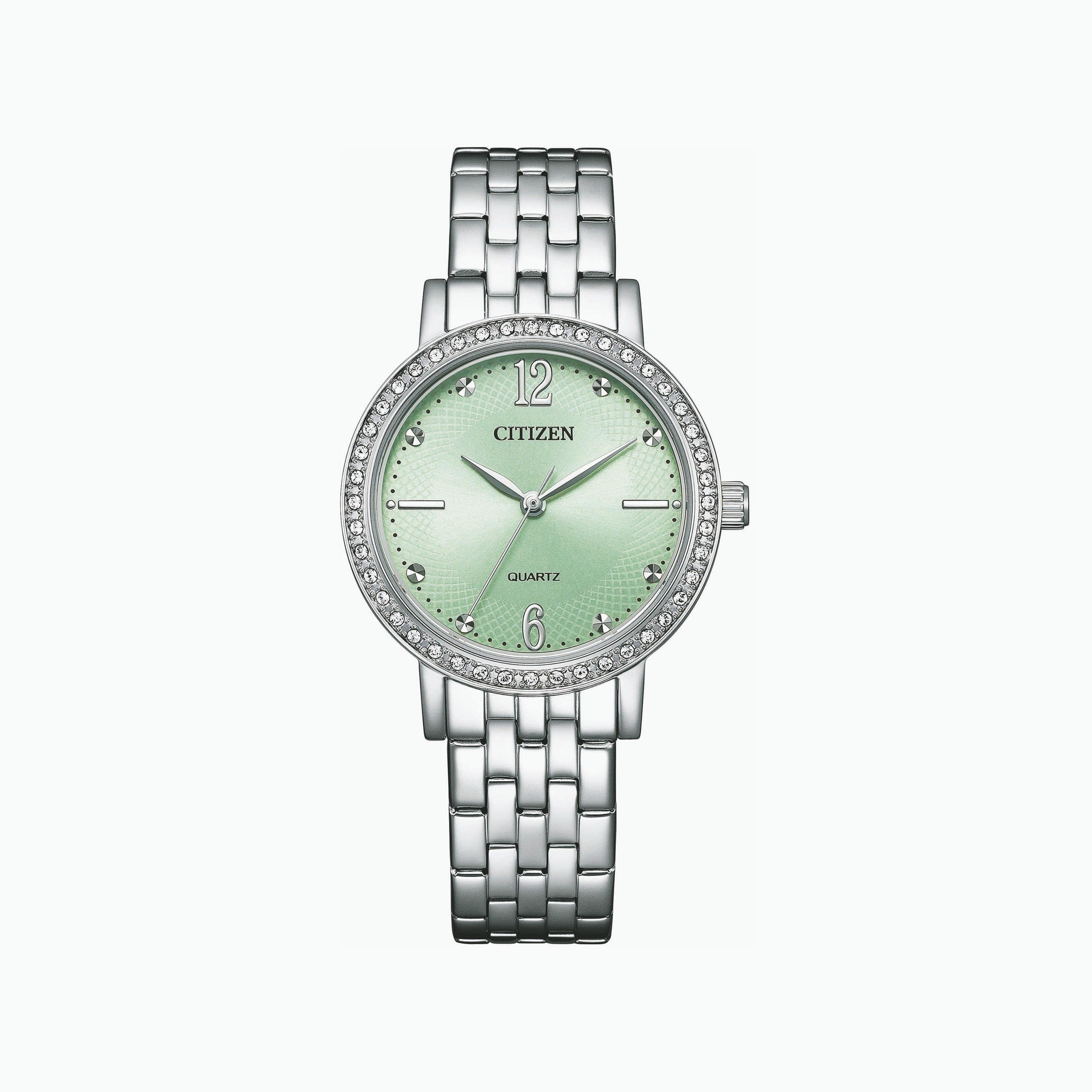 ساعة سيتيزن ذو 31 ملم بلون فضي مع انالوج بسوار ستانلس ستيل | EL3100-55X-women-watchesandjewellery-watches-image-1