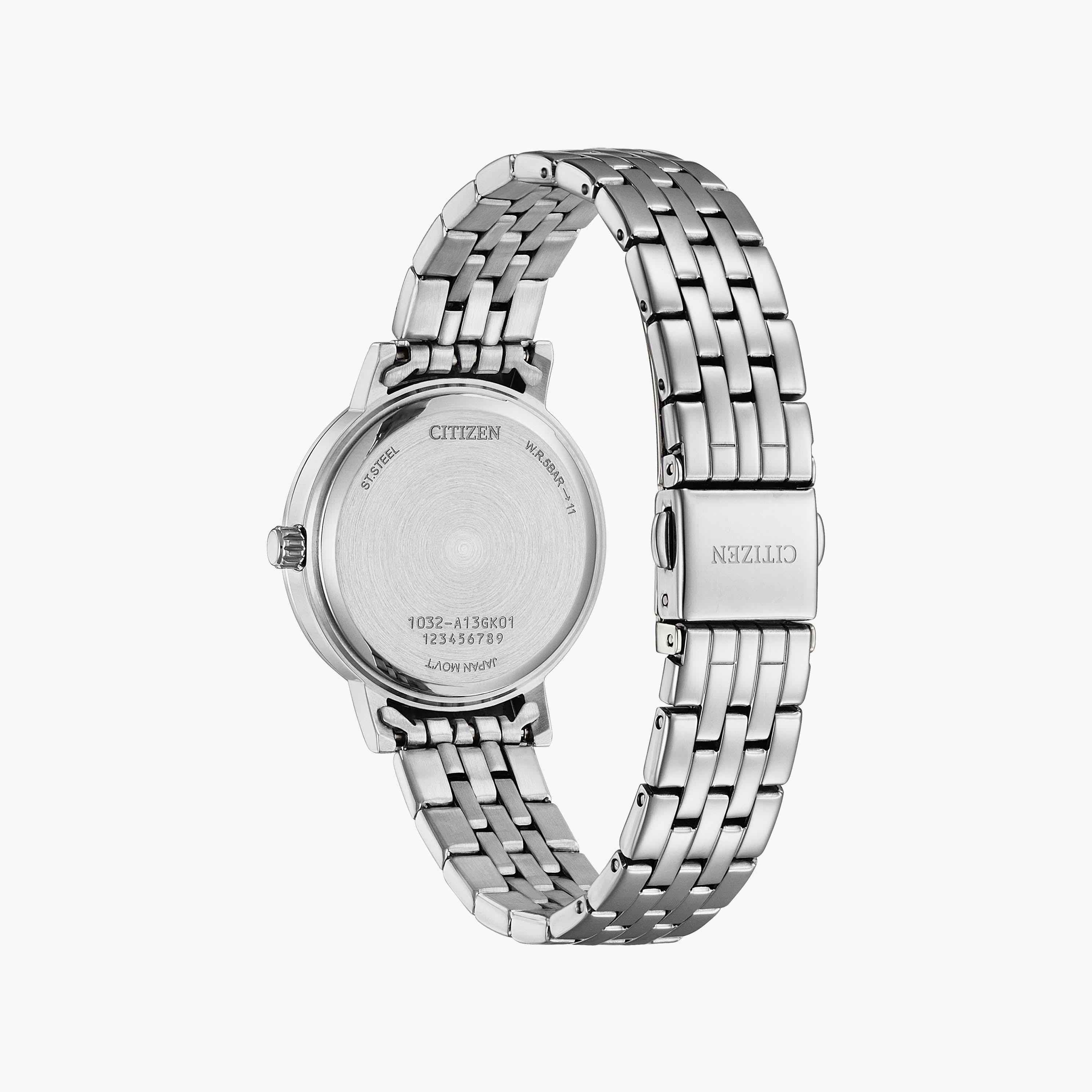 ساعة سيتيزن ذو 31 ملم بلون فضي مع انالوج بسوار ستانلس ستيل | EL3100-55Z-women-watchesandjewellery-watches-image-3