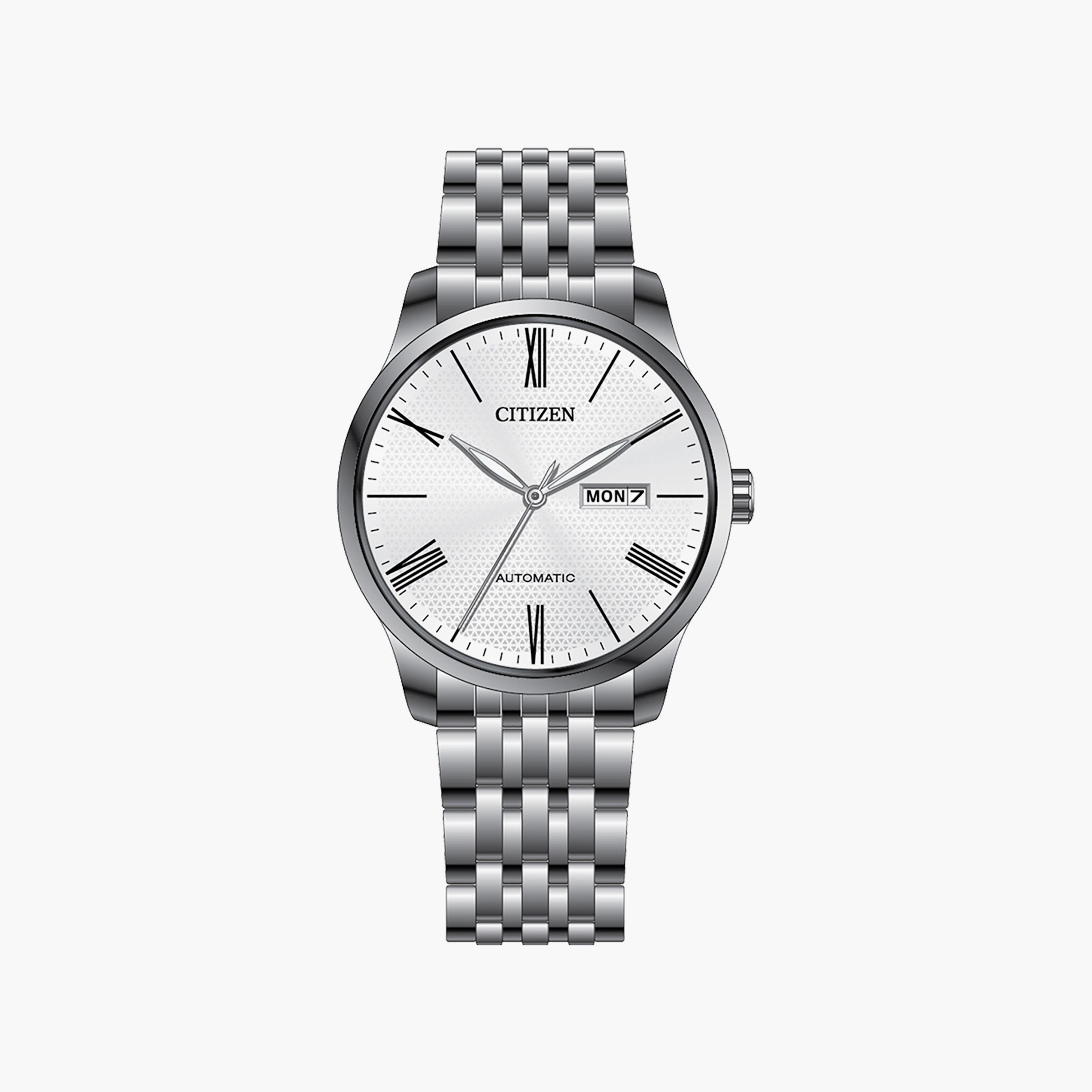 ساعة سيتيزن للرجال ذو 40 ملم بلون فضي مع انالوج بسوار ستانلس ستيل | NH8350-59A-men-watchesandjewellery-watches-image-1