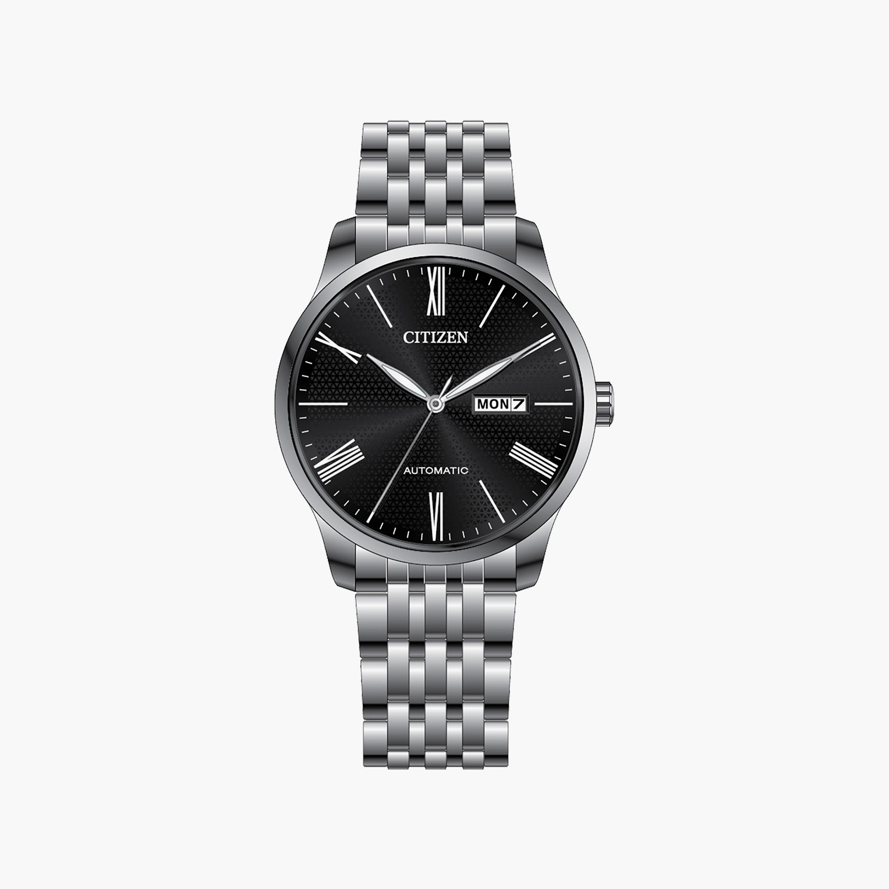 ساعة سيتيزن للرجال ذو 40 ملم بلون فضي مع انالوج بسوار ستانلس ستيل | NH8350-59E-men-watchesandjewellery-watches-image-1