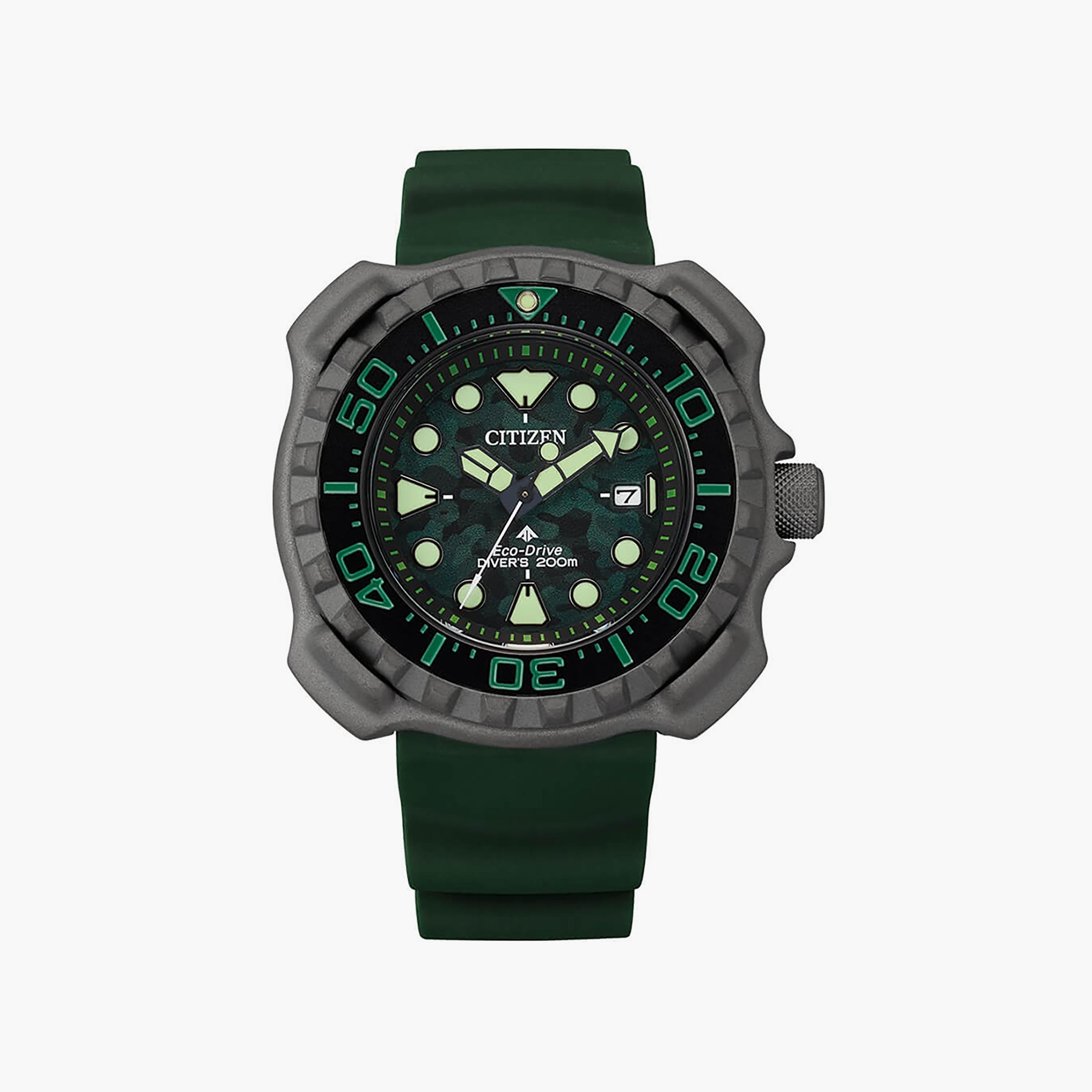 Citizen Promaster Men's 48 MM Green Analog Silicone Strap Watch | BN0228-06W-men-watchesandjewellery-watches-image-1