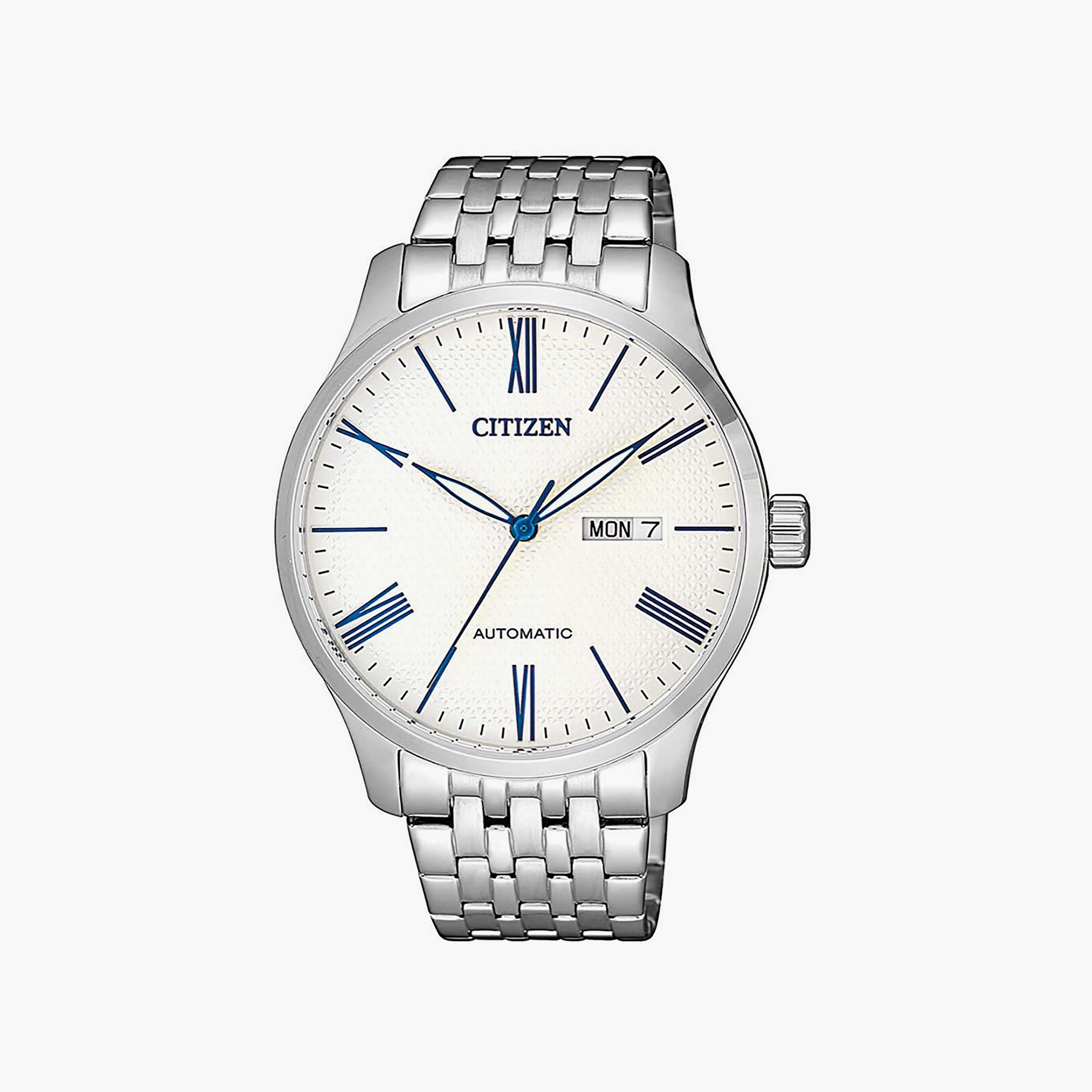ساعة سيتيزن للرجال ذو 40 ملم بلون فضي مع أوتوماتيكي بسوار ستانلس ستيل | NH8350-59B-men-watchesandjewellery-watches-image-1