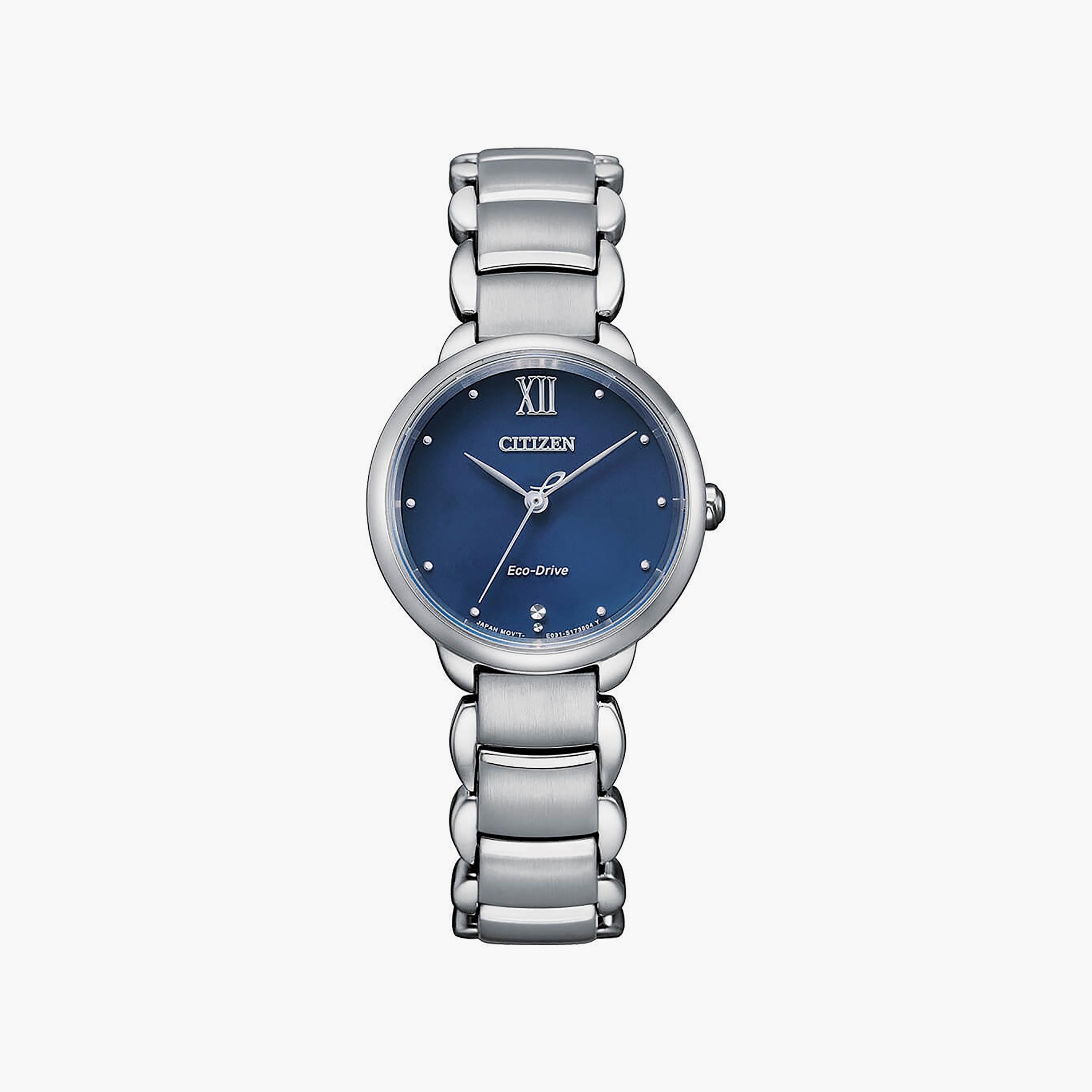 ساعة سيتيزن ذو 28 ملم بلون فضي مع انالوج بسوار ستانلس ستيل | EM0920-86L-women-watchesandjewellery-watches-image-1