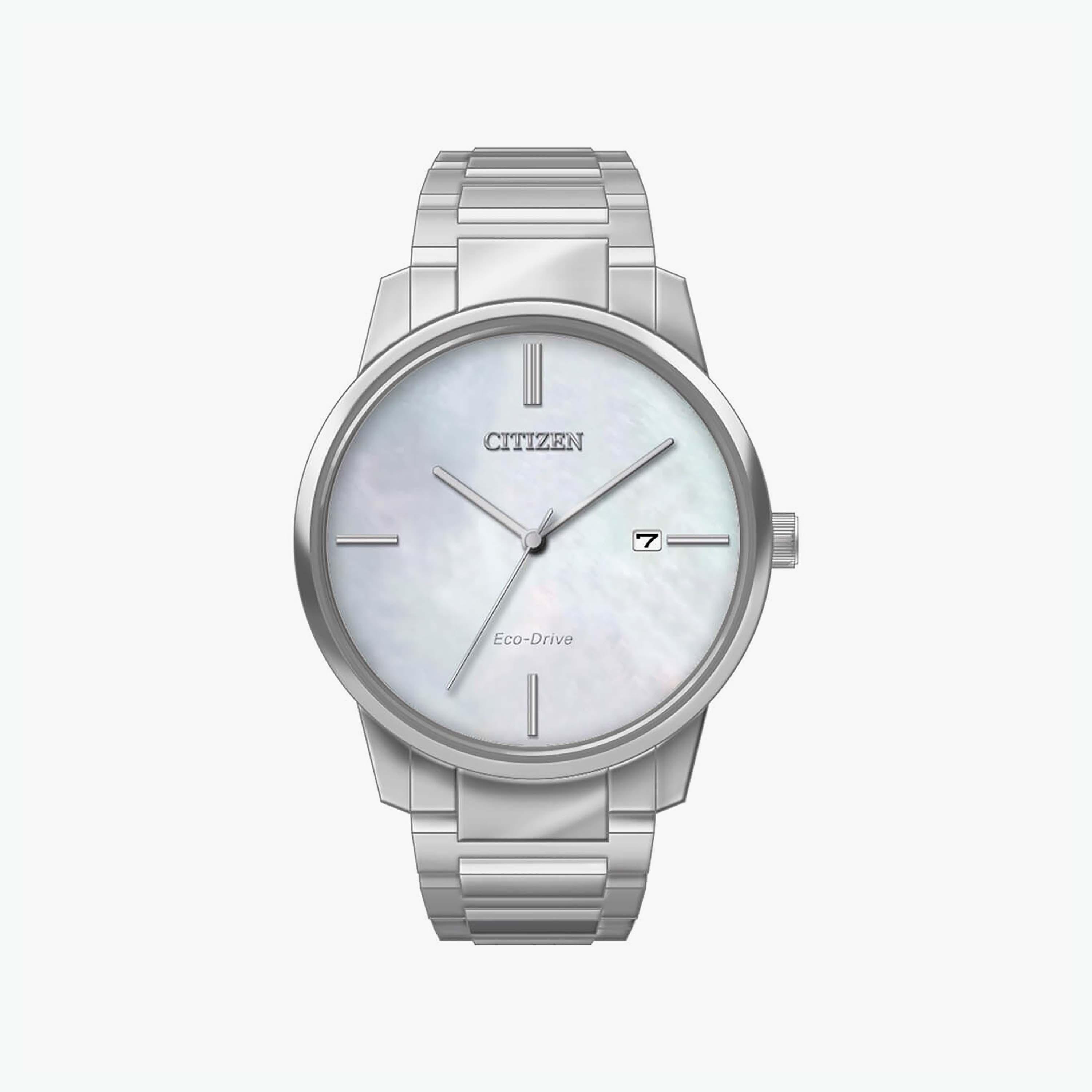 ساعة سيتيزن ايكو درايف ذو 39 ملم بلون فضي مع انالوج بسوار ستانلس ستيل | BM7520-88D-men-watchesandjewellery-watches-image-1